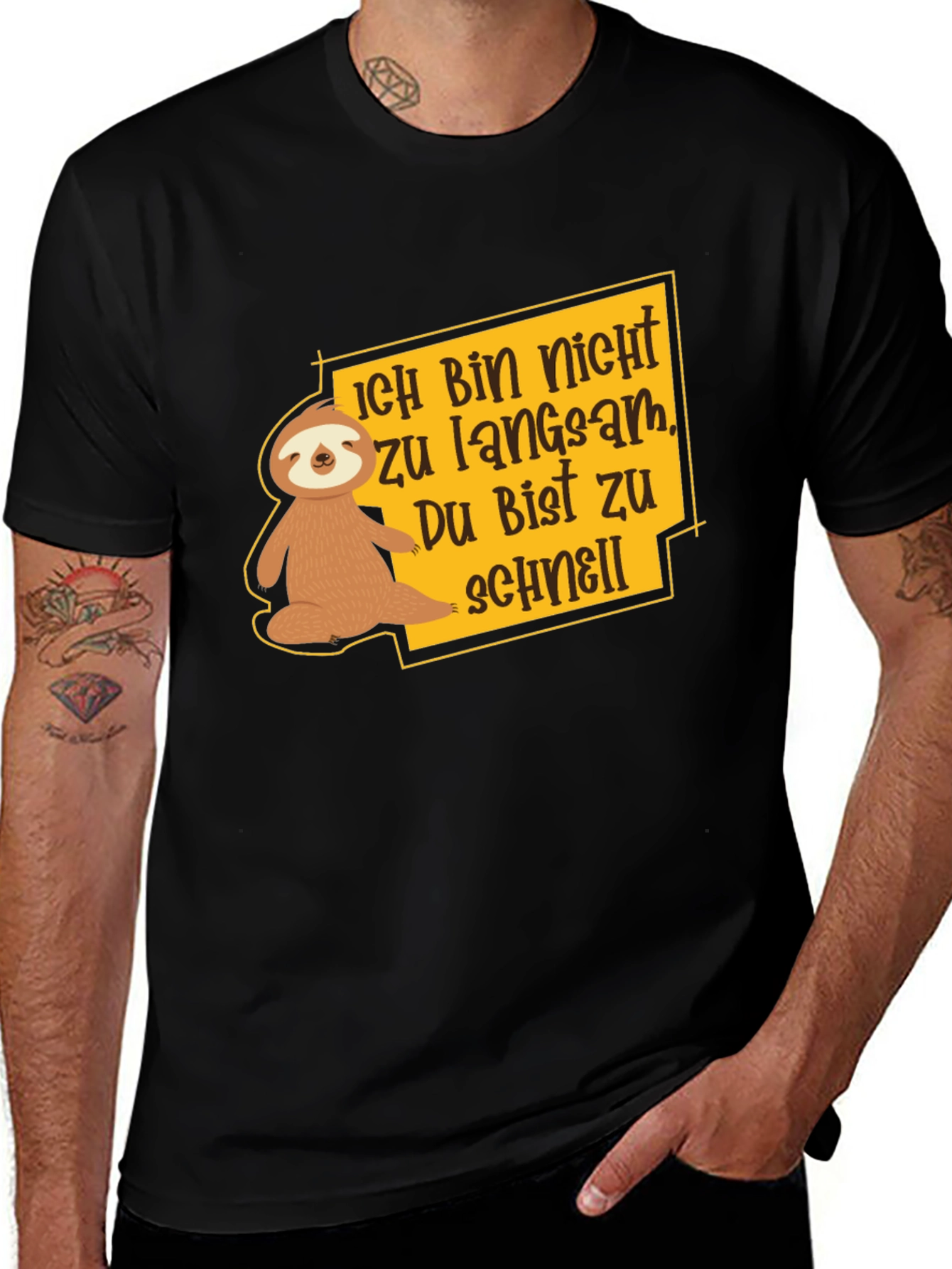 Variant 15 of Sloth Graphic Tee - "Ich Bin Nicht Zu Langsam"
