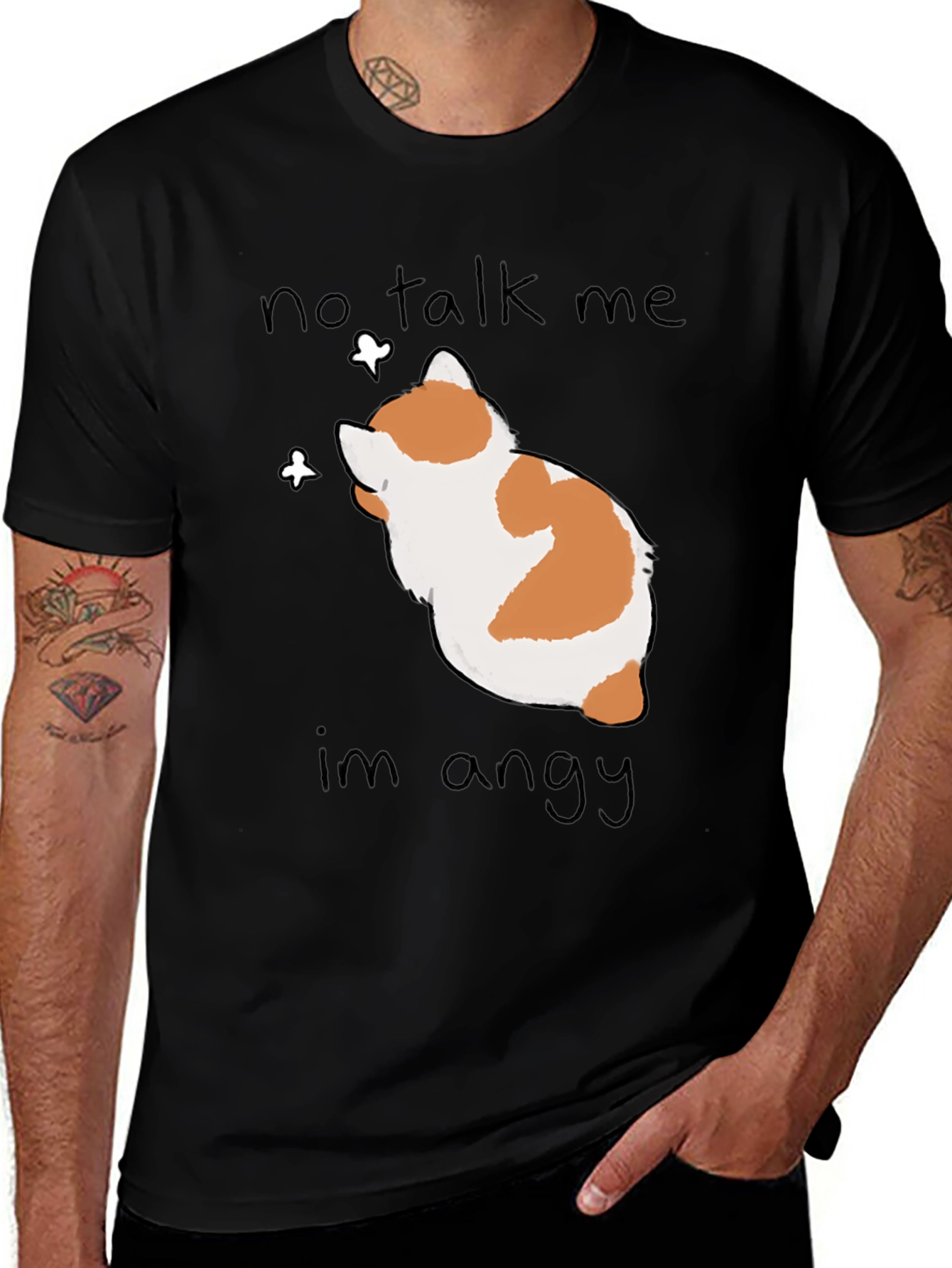 Variant 8 of No Talk Me I'm Angy T-Shirt - Funny Cat Tee