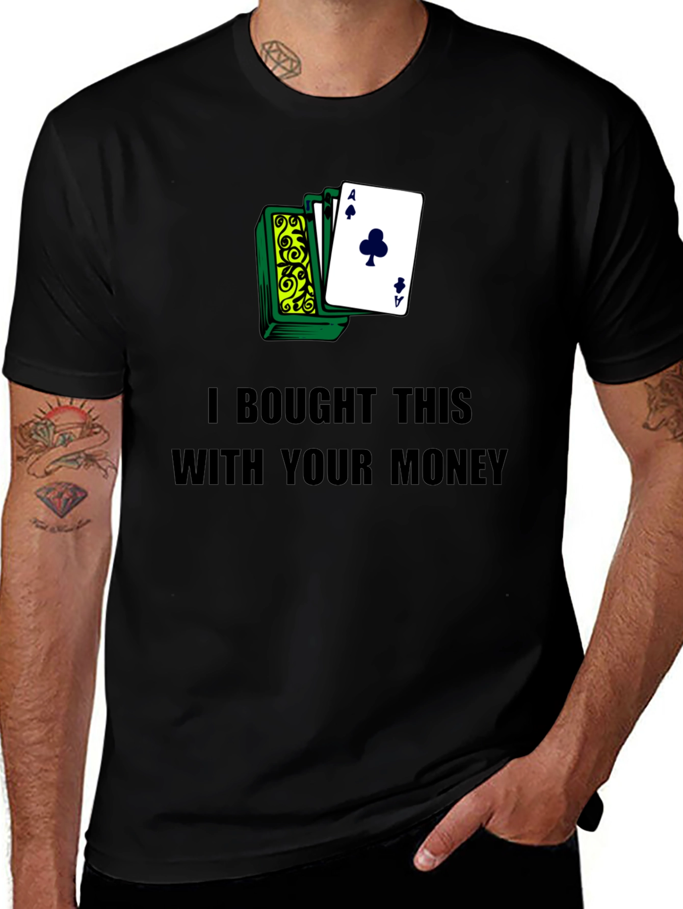 Variant 13 of Gambling Humor T-Shirt - I Bought This With Your Money