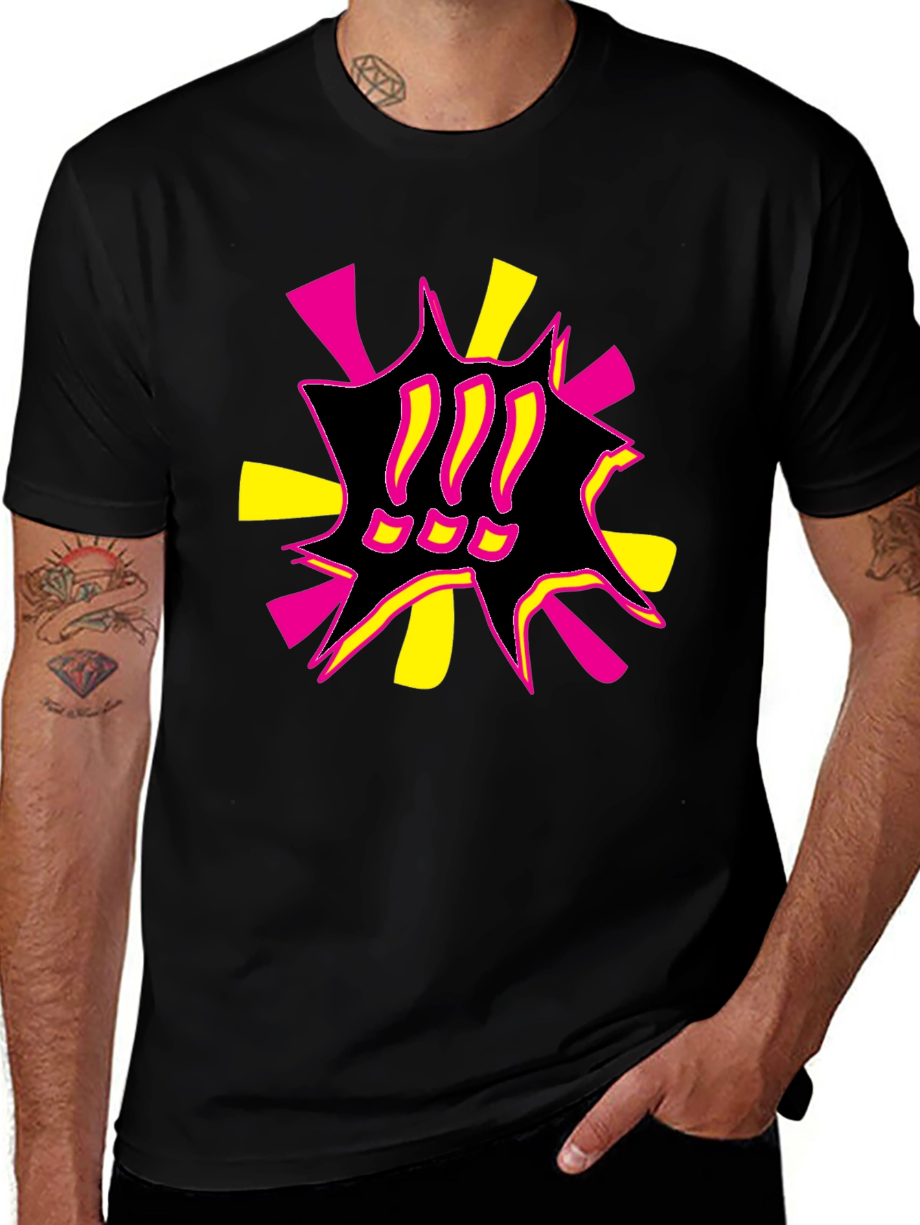 Variant 7 of Bold Graphic Print Tee - Black