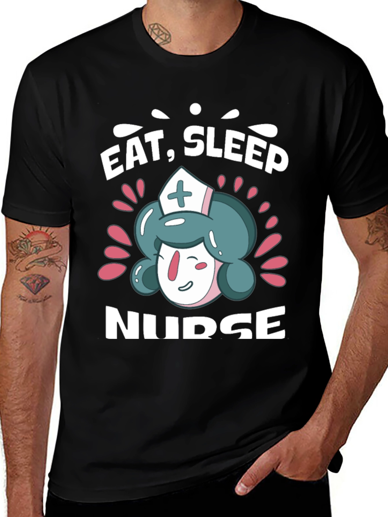 Variant 12 of Eat Sleep Nurse T-Shirt - Funny Nursing Tee