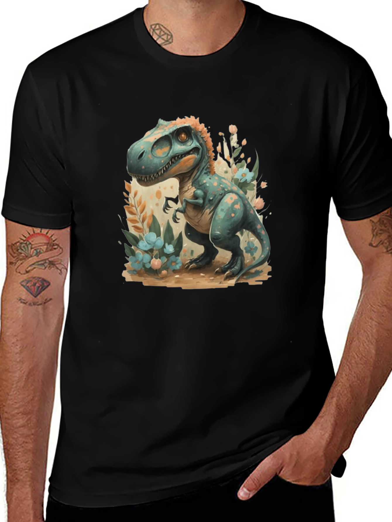 Variant 8 of Dino Floral T-Shirt