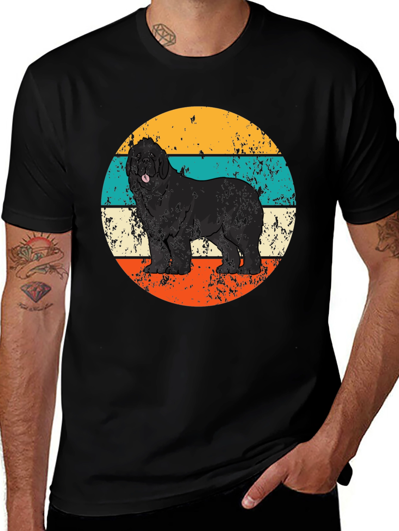 Newfoundland Dog Retro T-Shirt