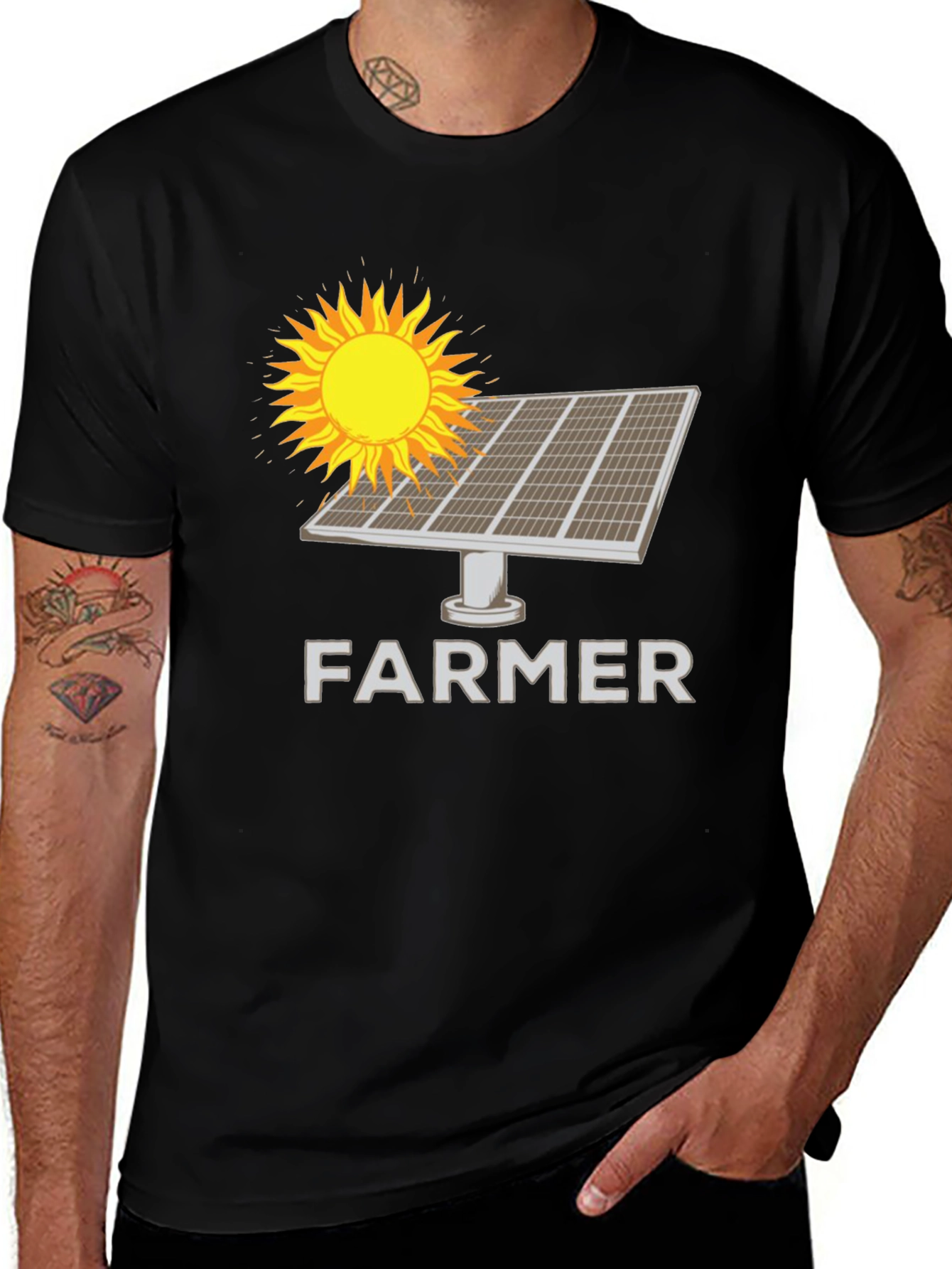 Variant 22 of Solar Panel Farmer T-Shirt - Sustainable Agriculture Tee