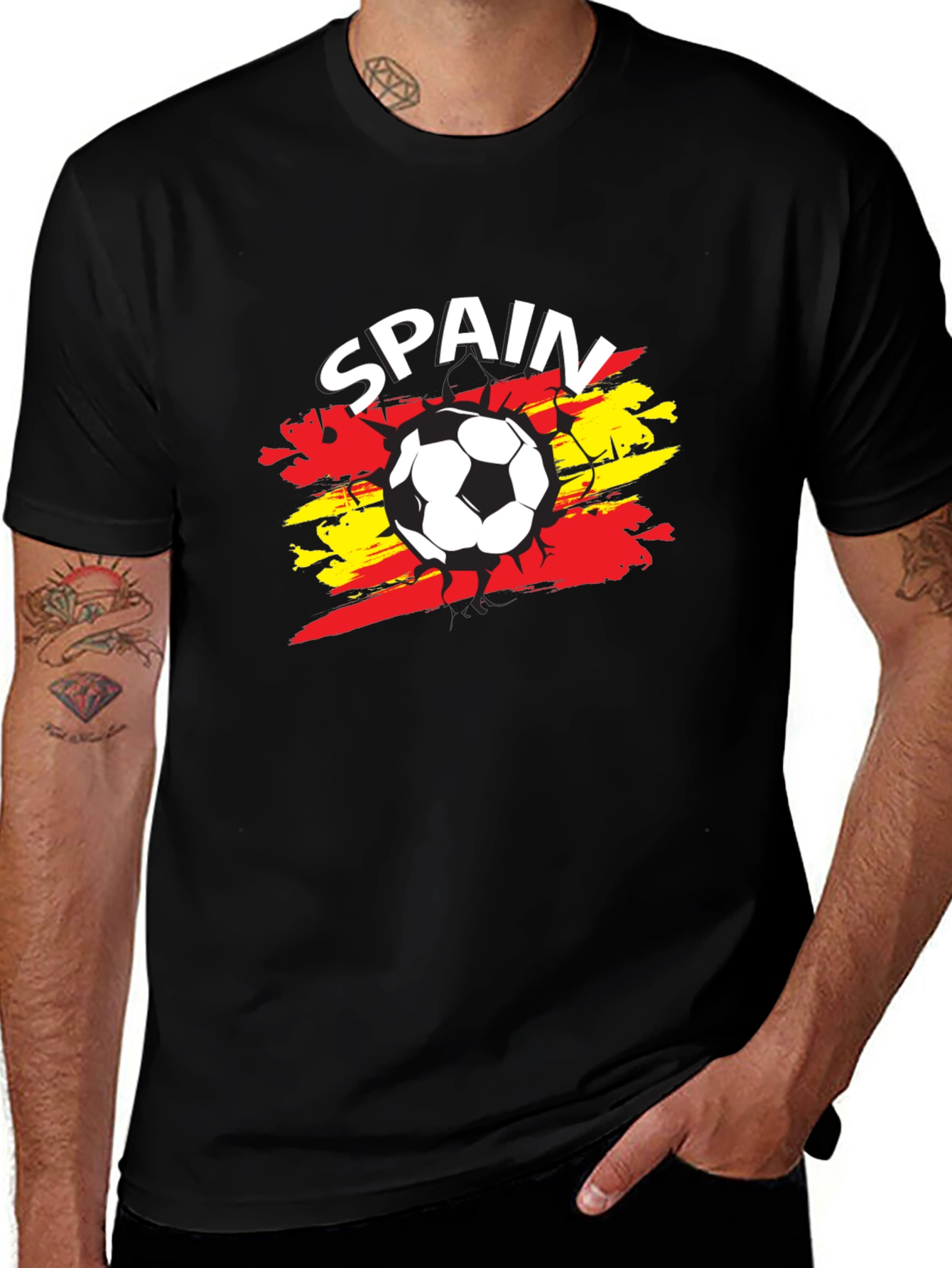 Variant 17 of Spain Soccer T-Shirt - Black