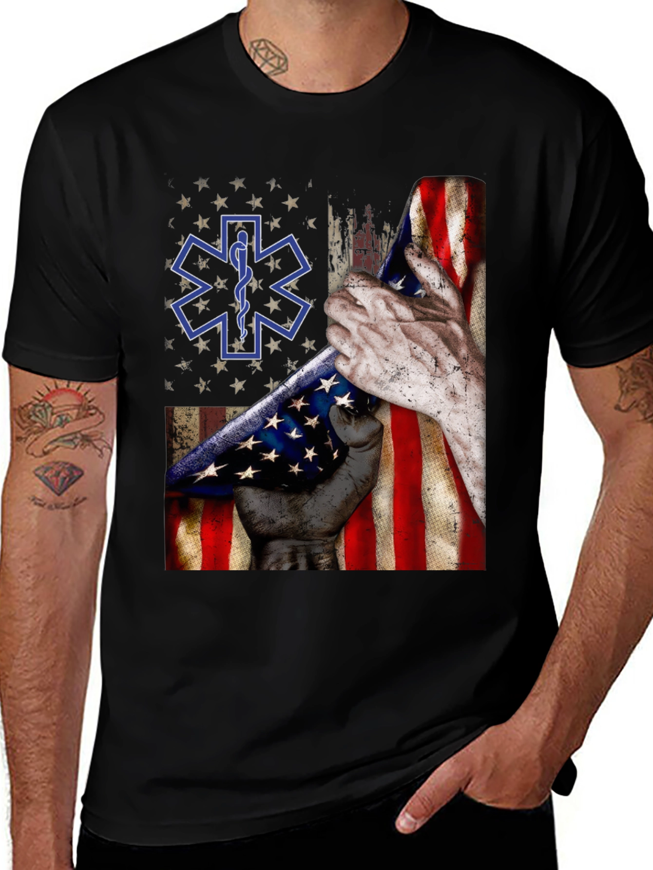 EMS American Flag Graphic T-Shirt