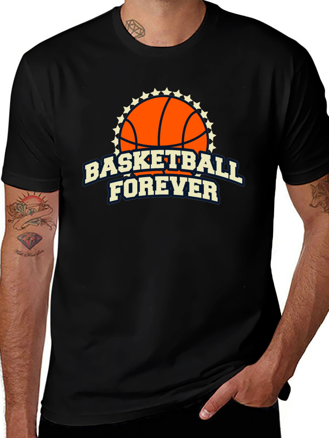 Variant 23 of Basketball Forever Black T-Shirt