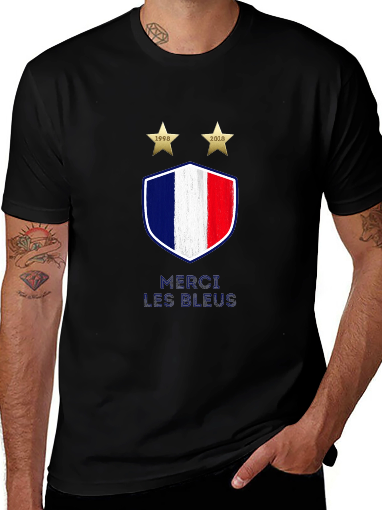 Variant 6 of France Soccer Merci Les Bleus T-Shirt