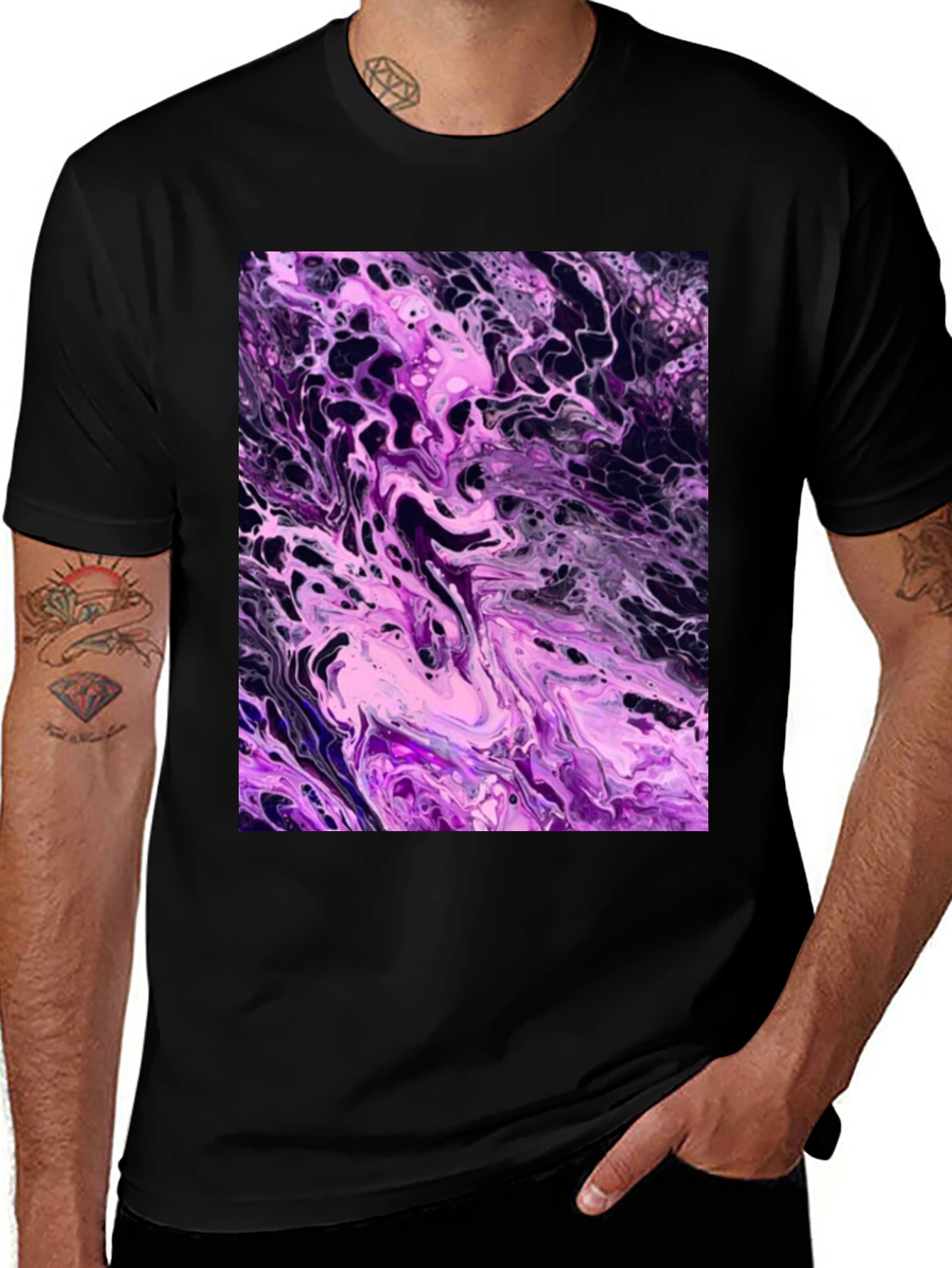Variant 8 of Abstract Purple Swirl Graphic T-Shirt