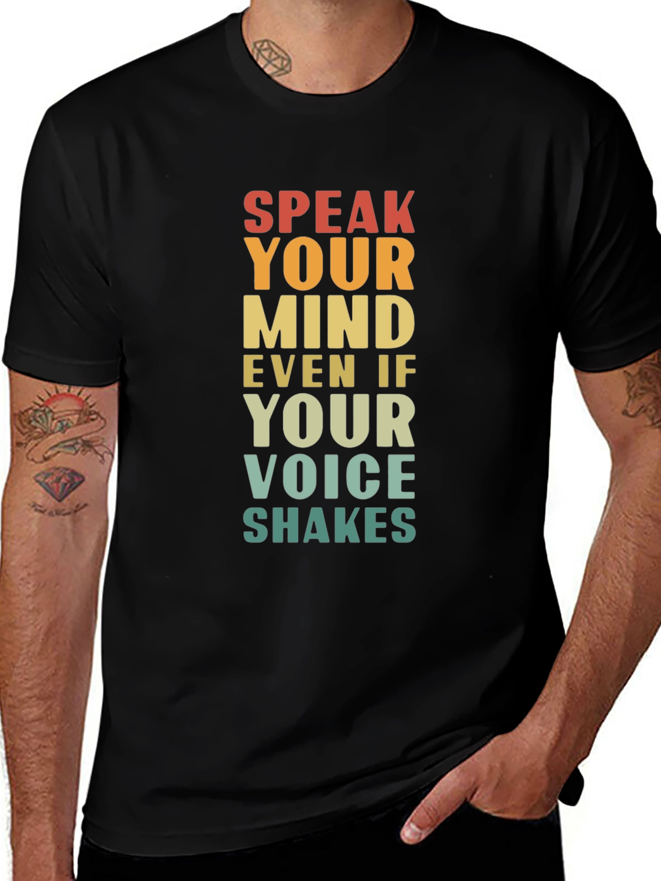 Variant 15 of Speak Your Mind Graphic Tee - Inspirational Design