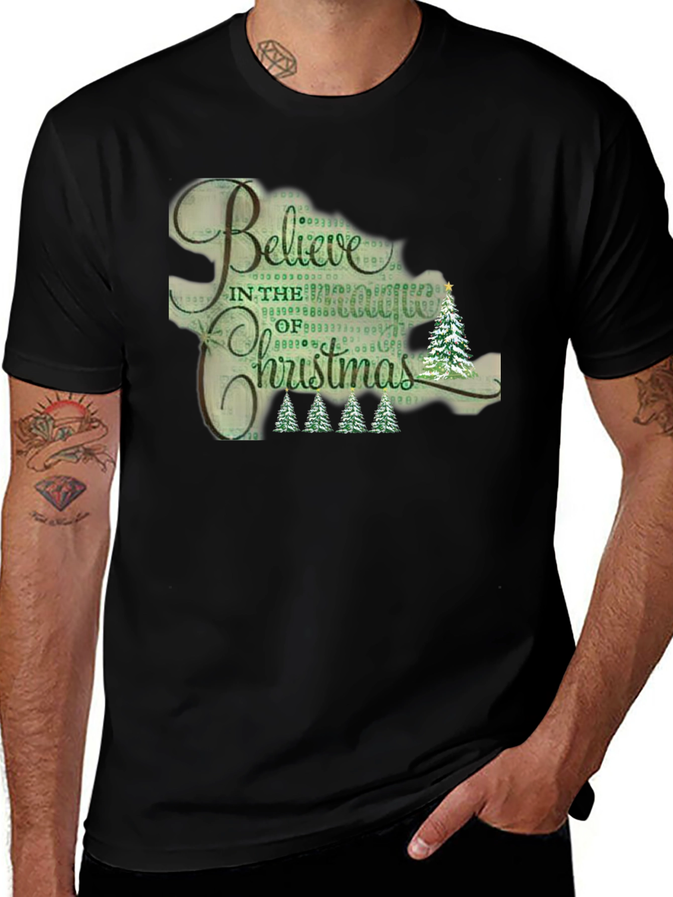 Believe Christmas Graphic Tee - Black T-Shirt