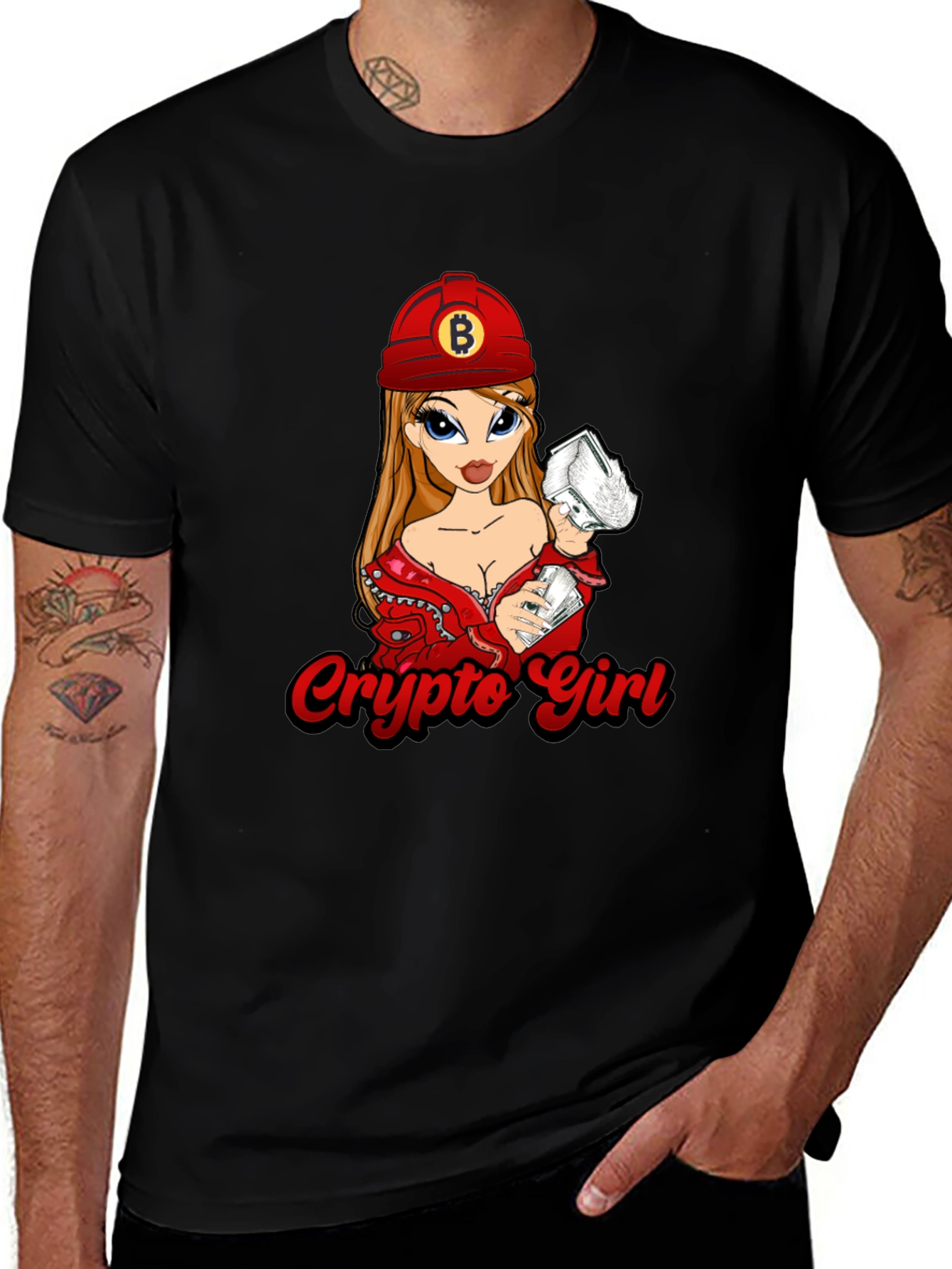 Variant 25 of Crypto Girl Bitcoin T-Shirt