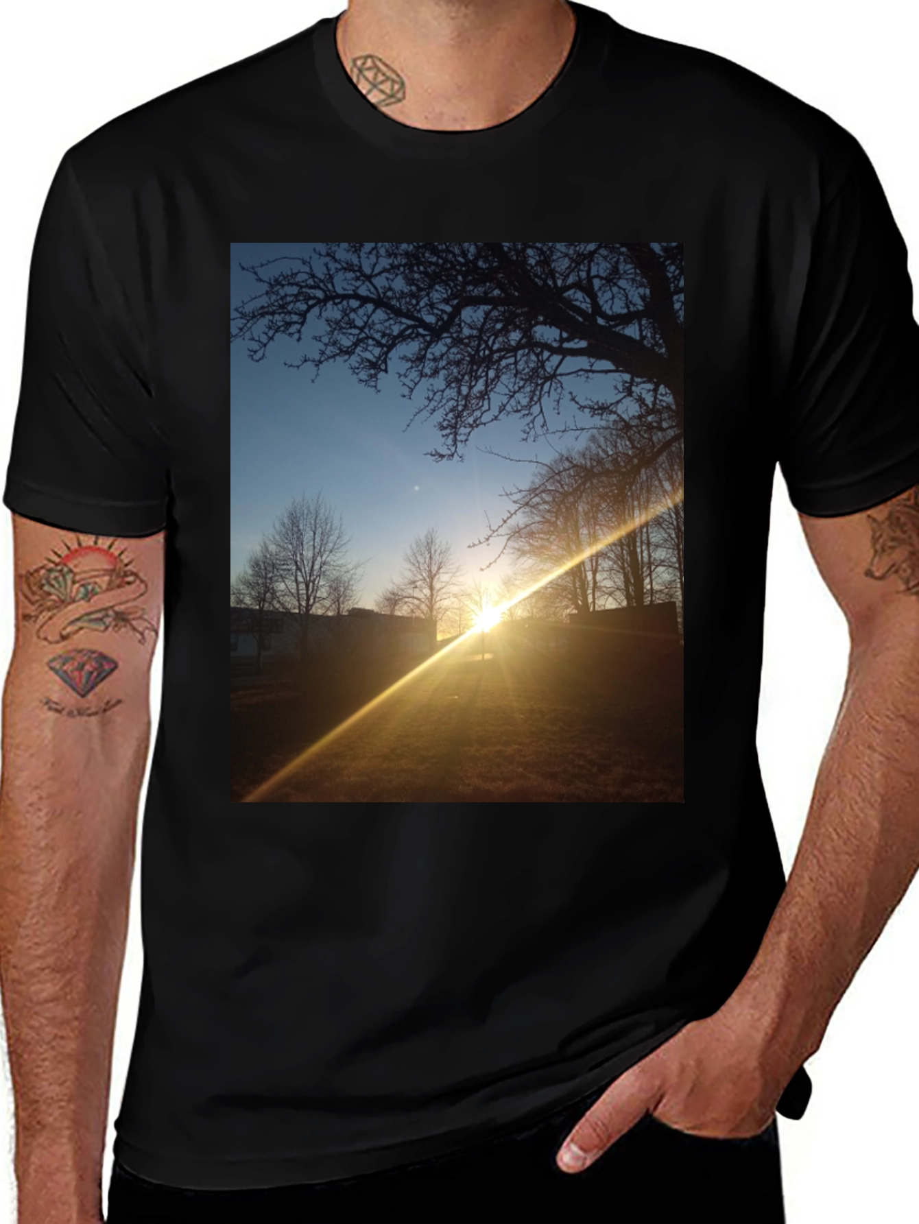 Variant 6 of Sunset Silhouette Graphic T-Shirt