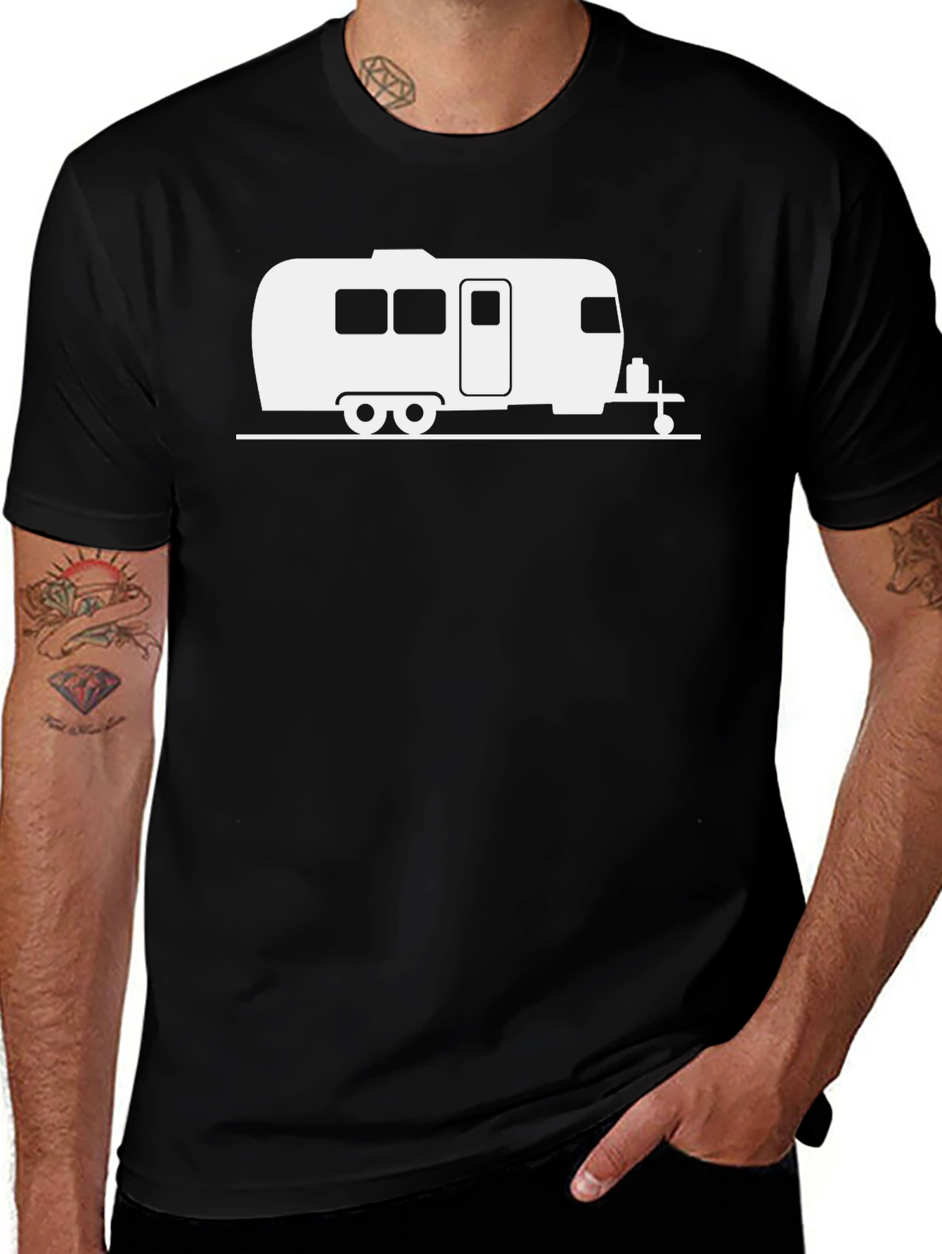 Variant 4 of Cool Camper Trailer Graphic Tee - Adventure Ready!