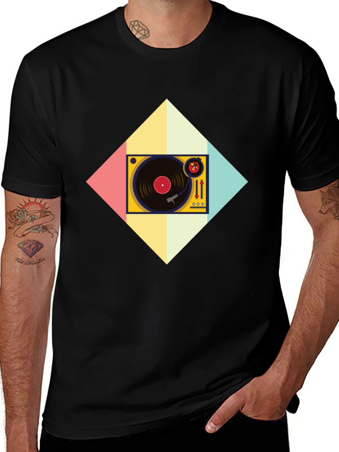 Variant 11 of Retro Turntable Graphic Tee - Vintage Music Lover T-Shirt