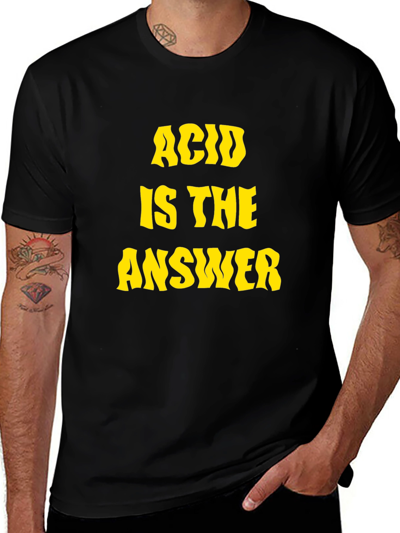 Variant 2 of Acid Is The Answer Graphic Tee - Retro Statement T-Shirt