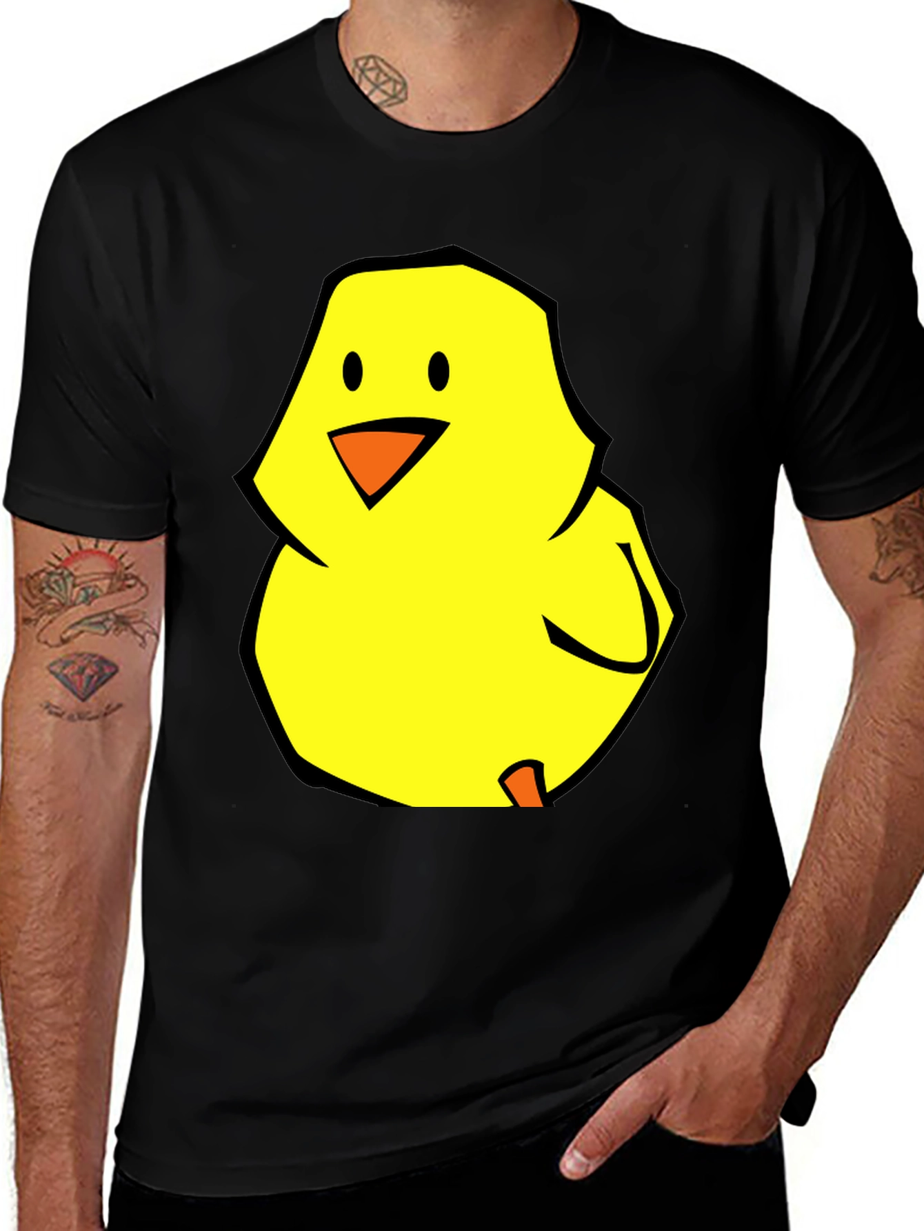 Cute Chick Graphic Tee - Soft Black Cotton
