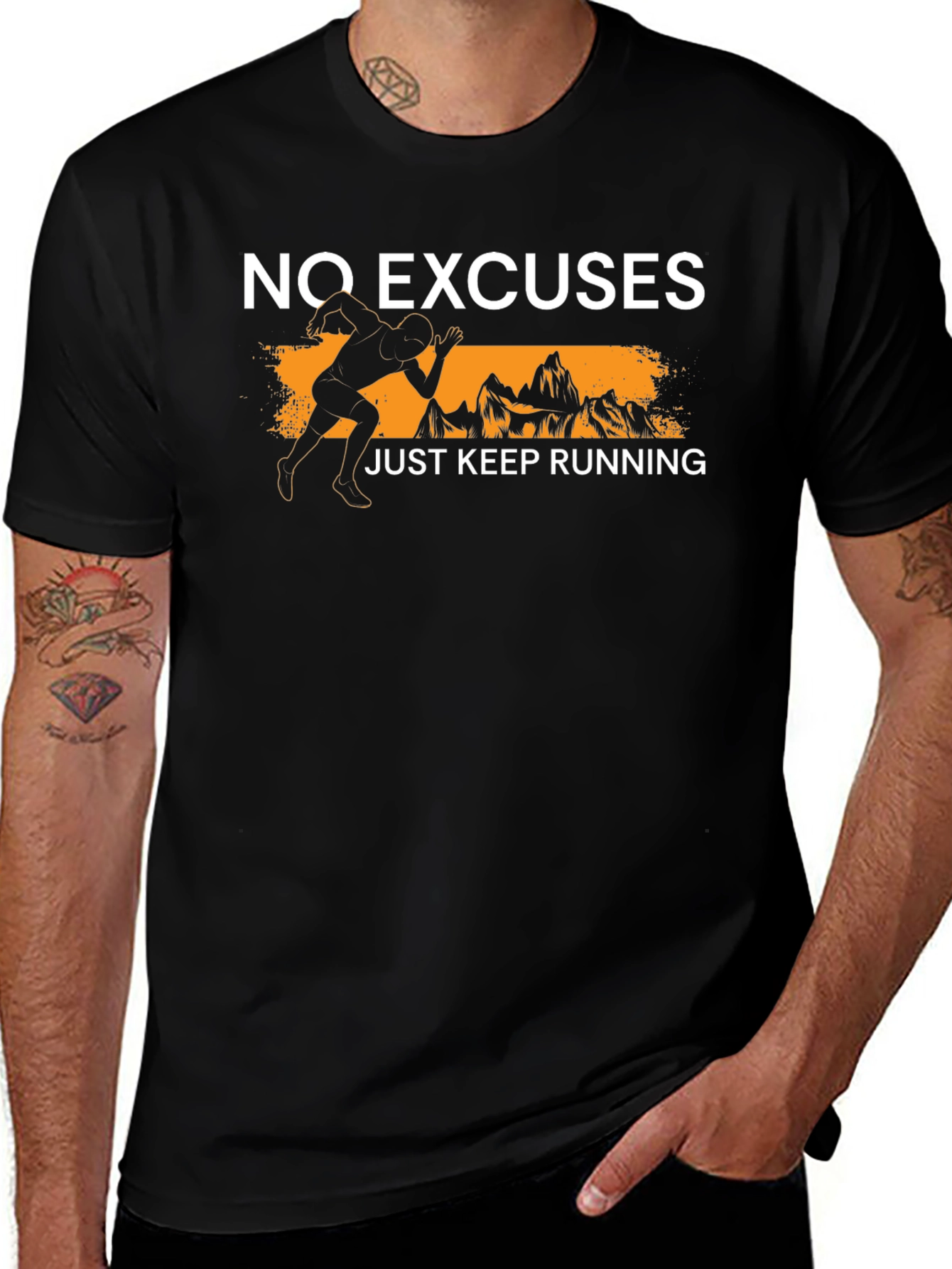 Variant 19 of No Excuses Running Graphic T-Shirt