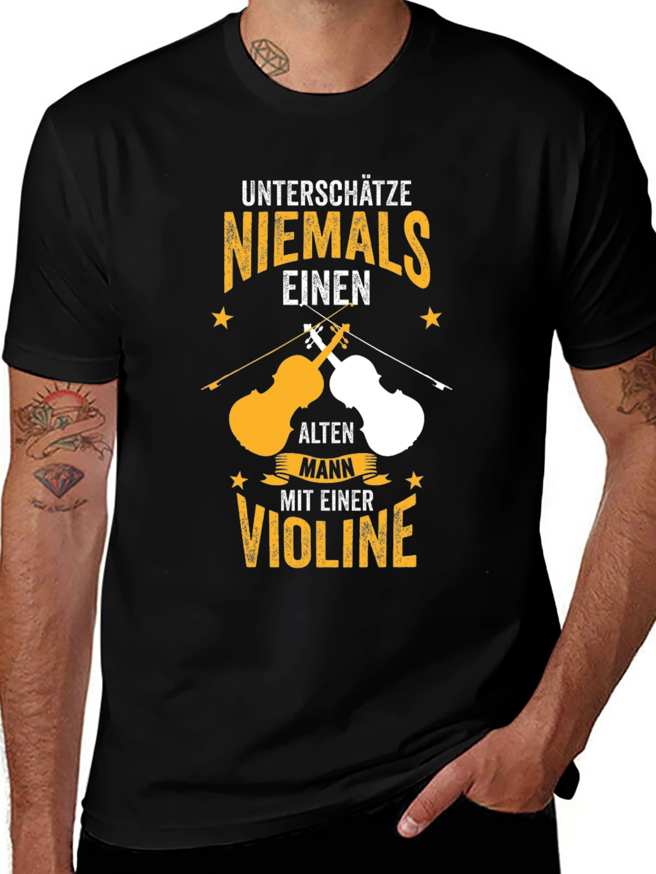 Variant 8 of Unterschätze Niemals Violin T-Shirt