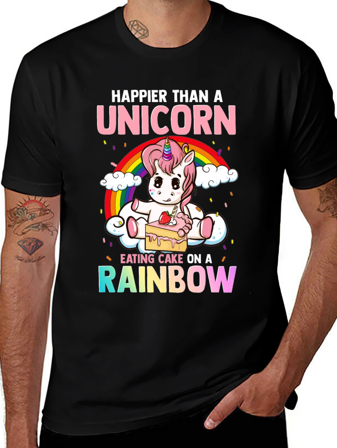 Variant 22 of Happier Than A Unicorn Rainbow Cake T-Shirt