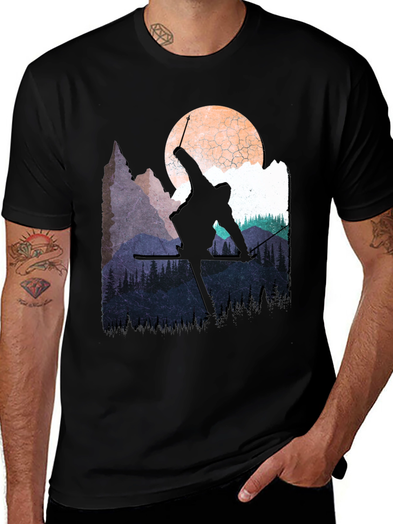 Variant 4 of Skiing Silhouette T-Shirt