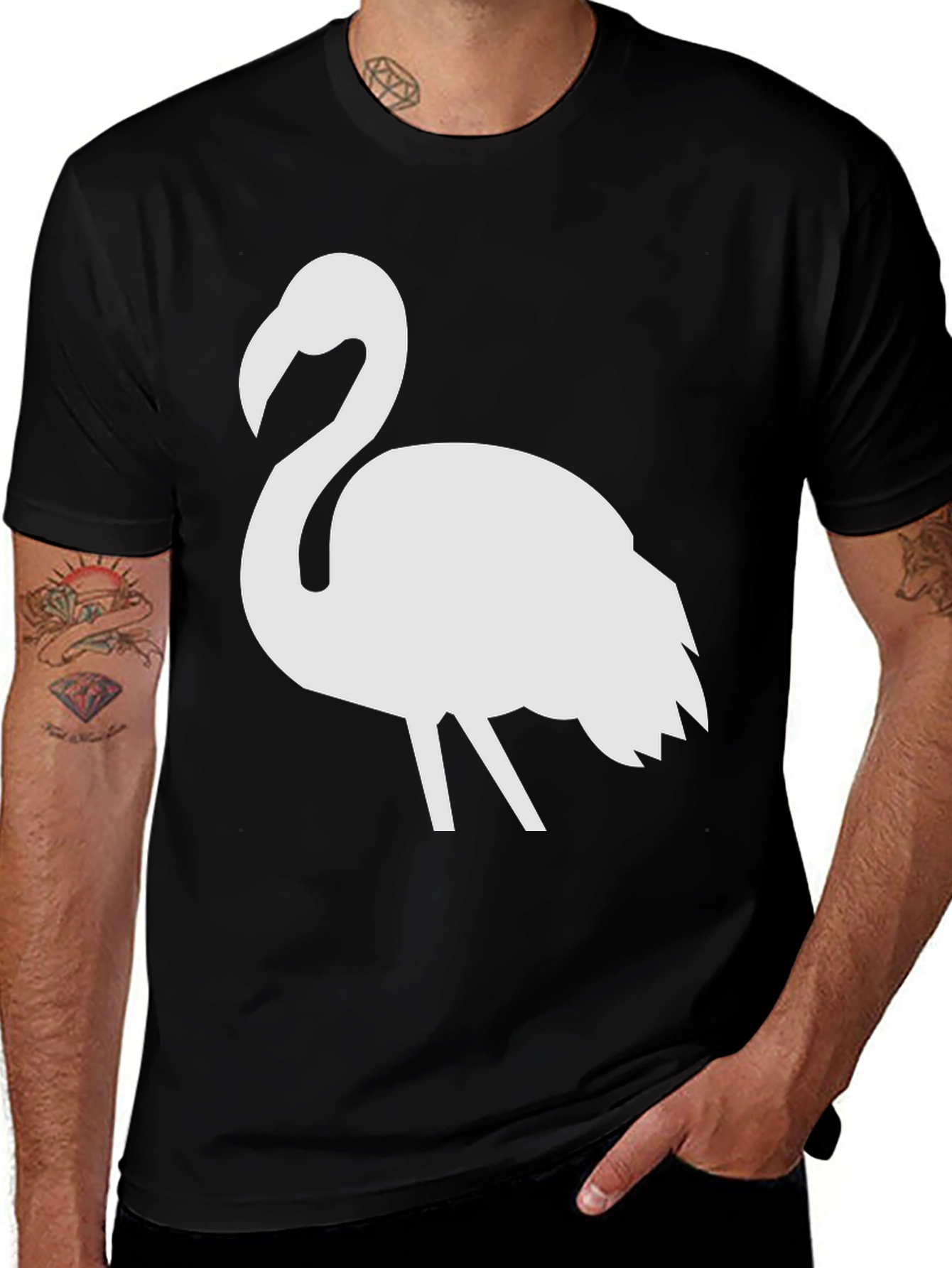 Black Flamingo Graphic Tee - Men's Black T-Shirt main image