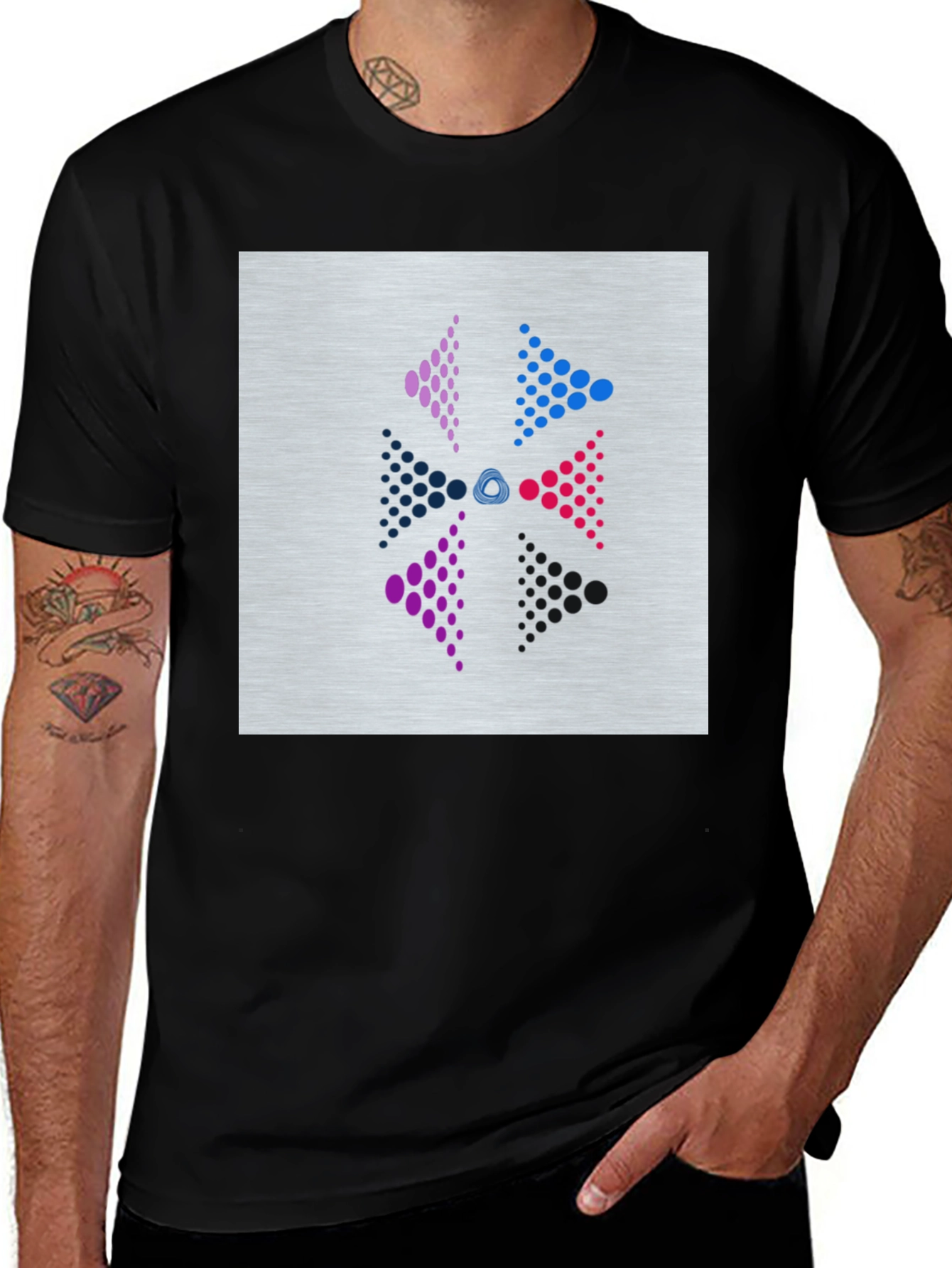 Abstract Graphic Print Black T-Shirt