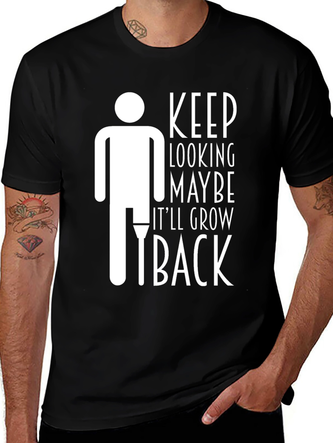 Variant 13 of Humorous "Keep Looking" Graphic Tee