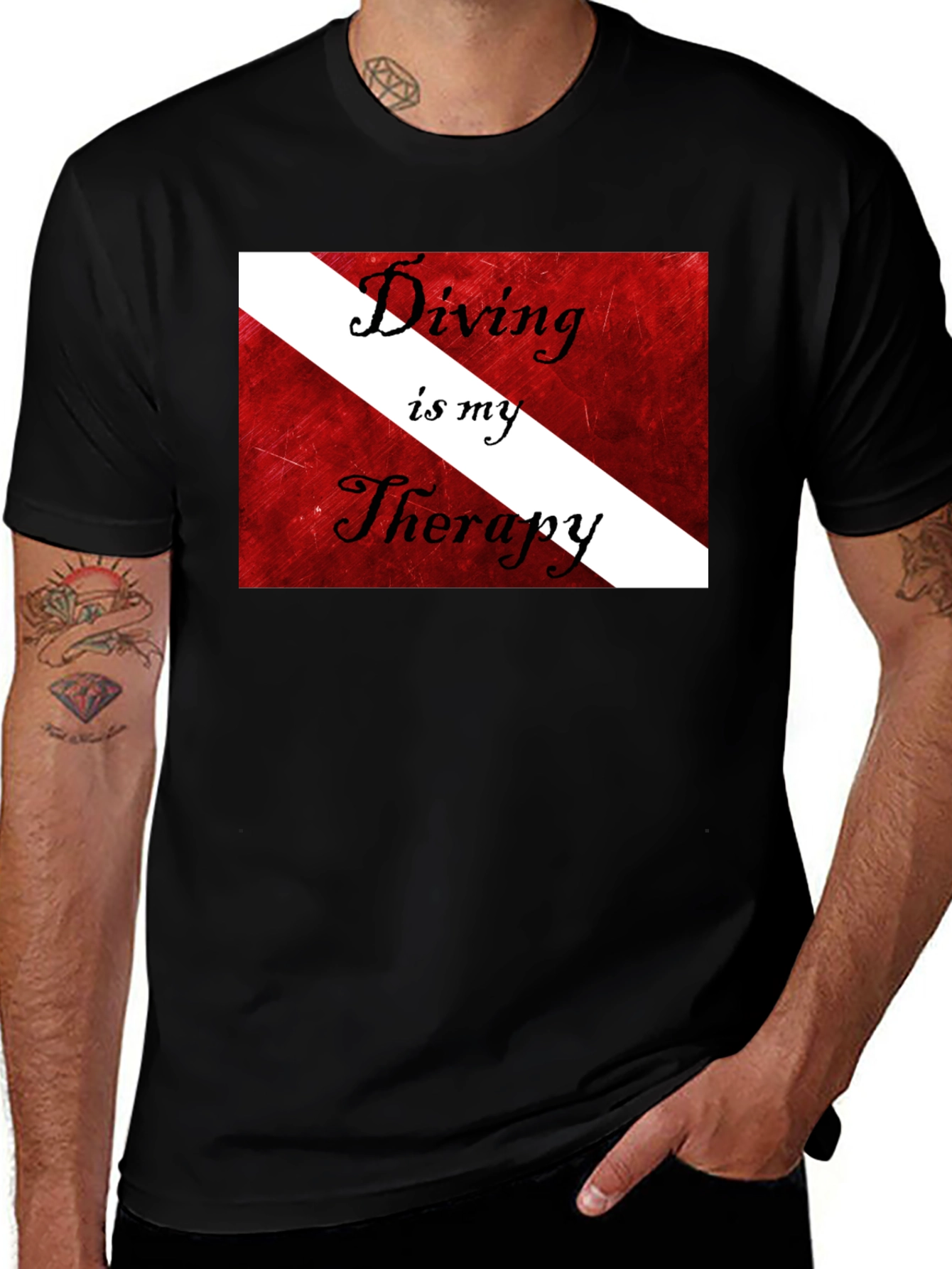 Variant 6 of Diving is my Therapy T-Shirt Scuba Diver Gift