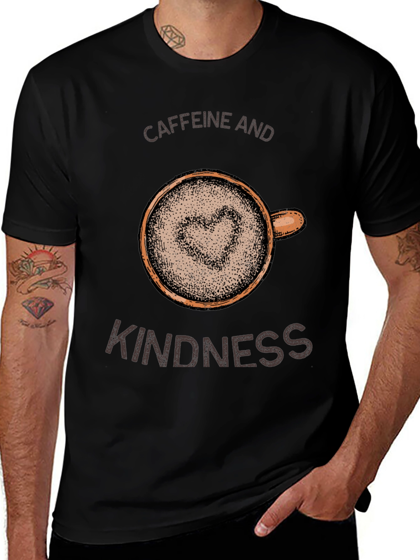 Variant 10 of Caffeine & Kindness T-Shirt - Coffee Lover Tee