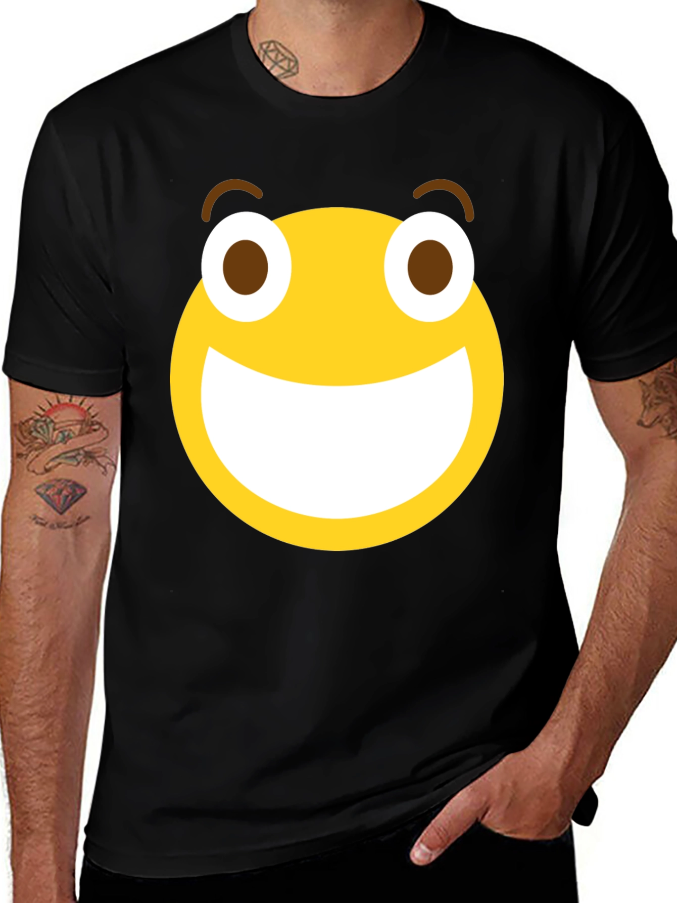 Variant 16 of Funny Emoji Graphic Black T-Shirt