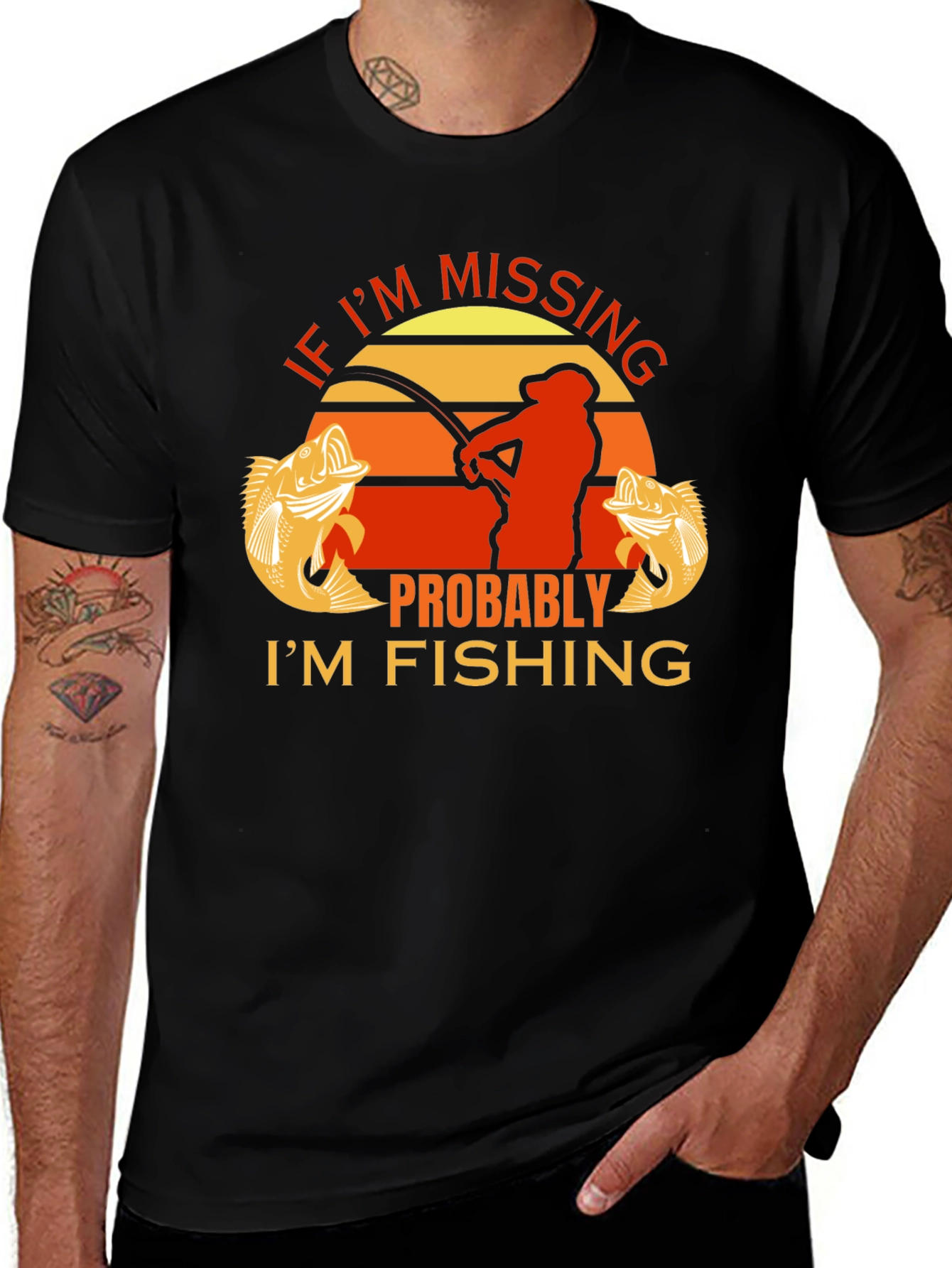 Variant 18 of Funny Fishing T-Shirt - If I'm Missing, I'm Fishing