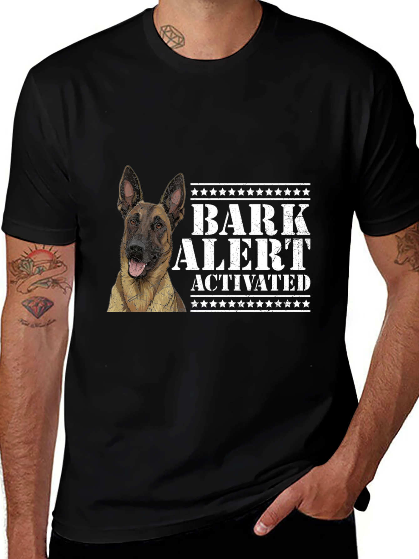 Black Bark Alert Dog Lover T-Shirt main image