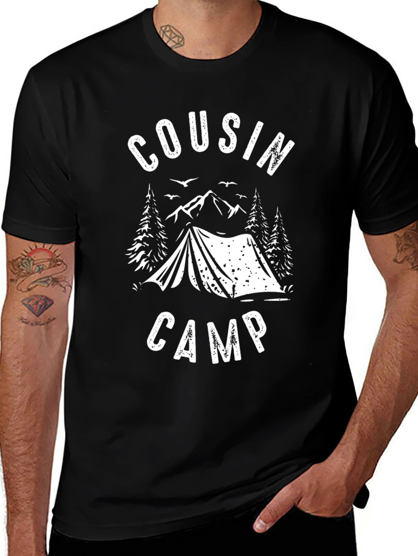 Cousin Camp Black Graphic T-Shirt