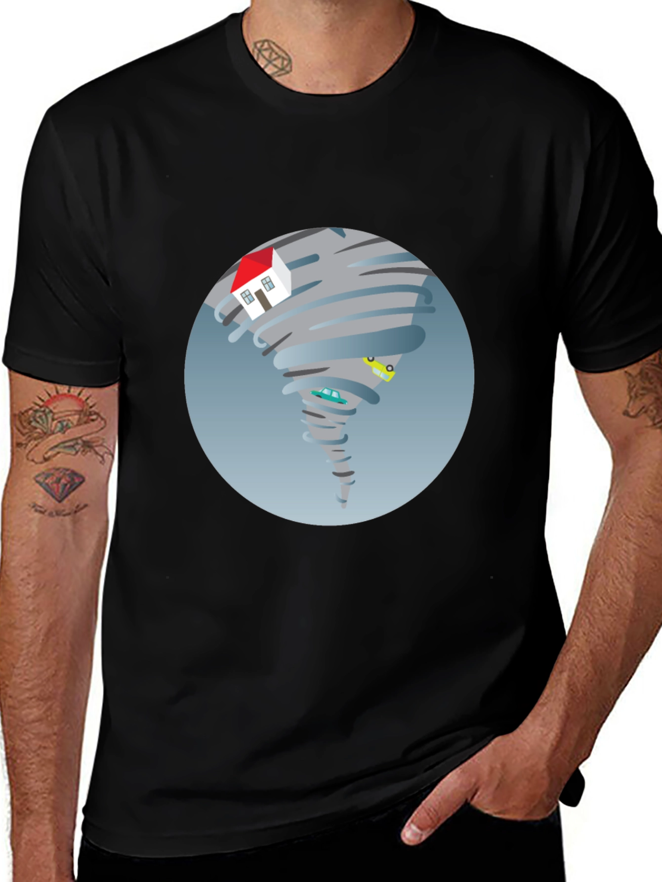 Variant 9 of Tornado House T-Shirt - Novelty Graphic Tee