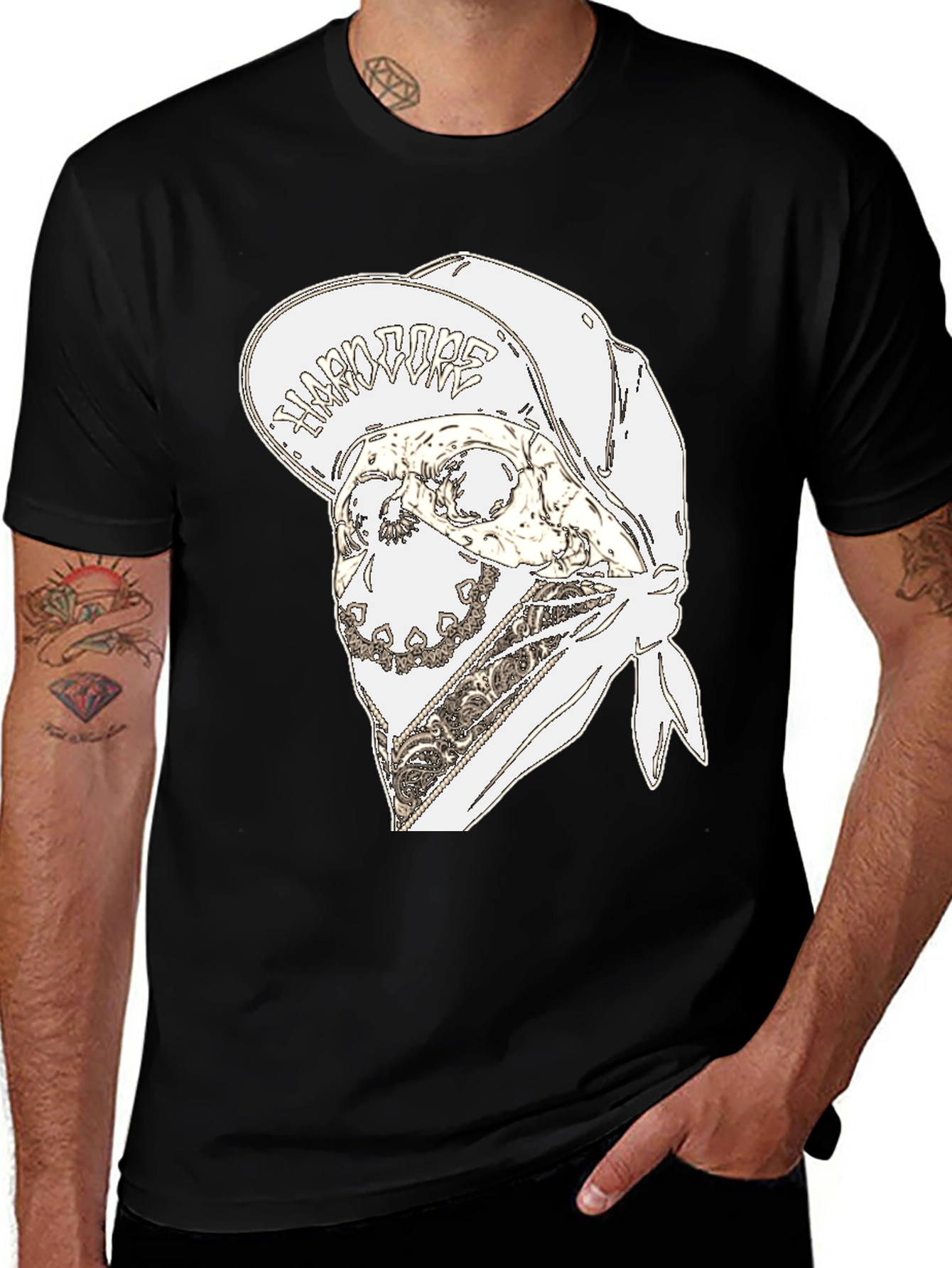 Skull Bandana T-Shirt - Men's Graphic Tee