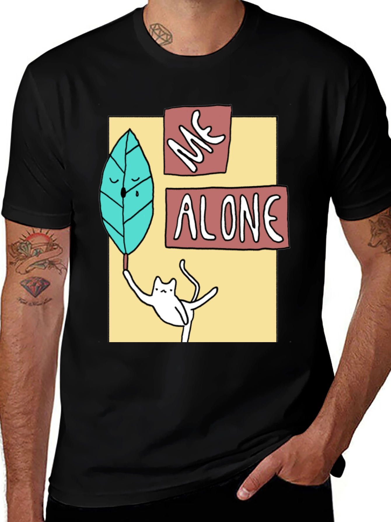 Variant 11 of Me Alone Cat Graphic Tee - Unisex Soft Cotton T-Shirt