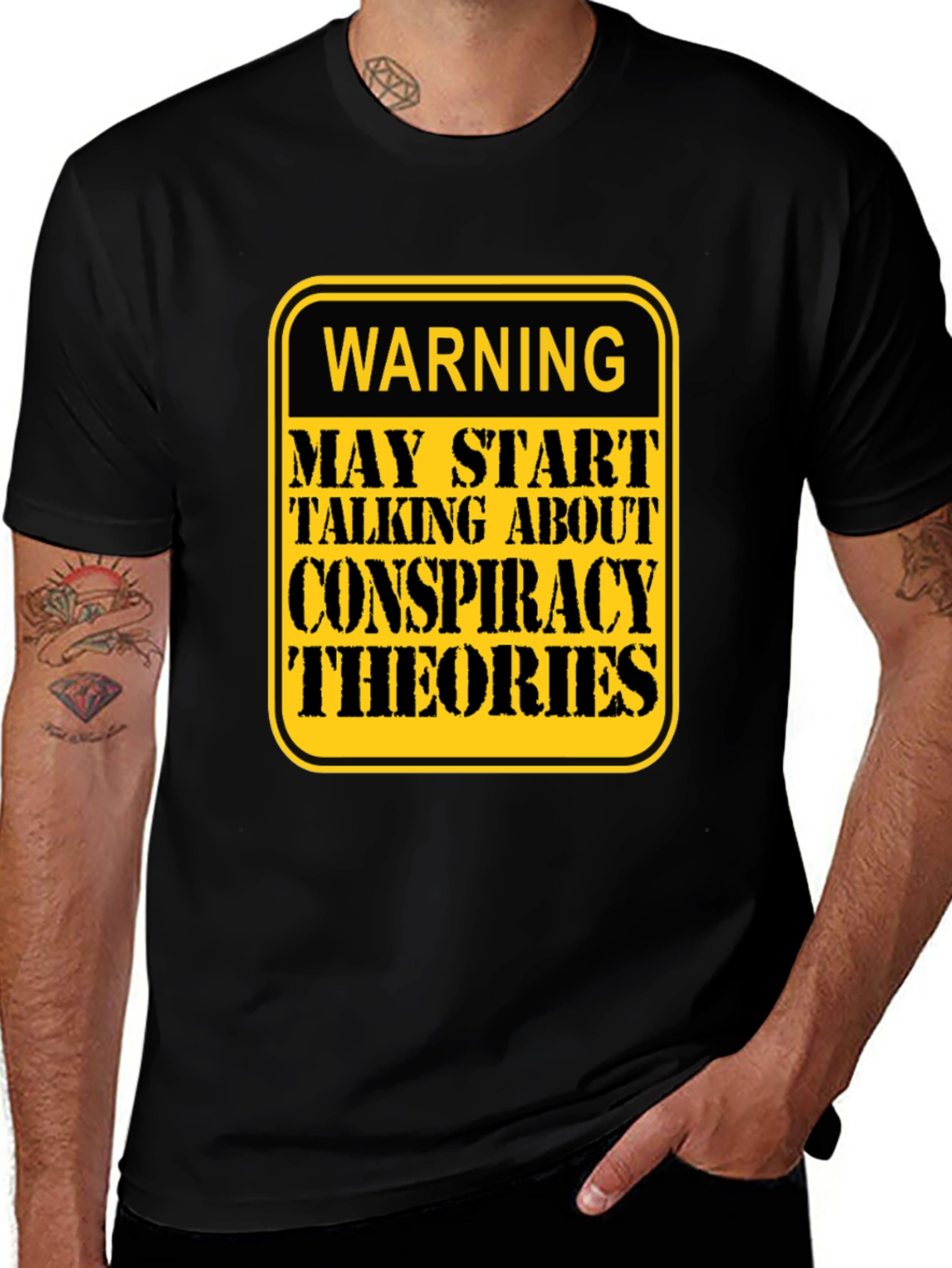 Variant 4 of Conspiracy Theories Warning T-Shirt - Funny Graphic Tee