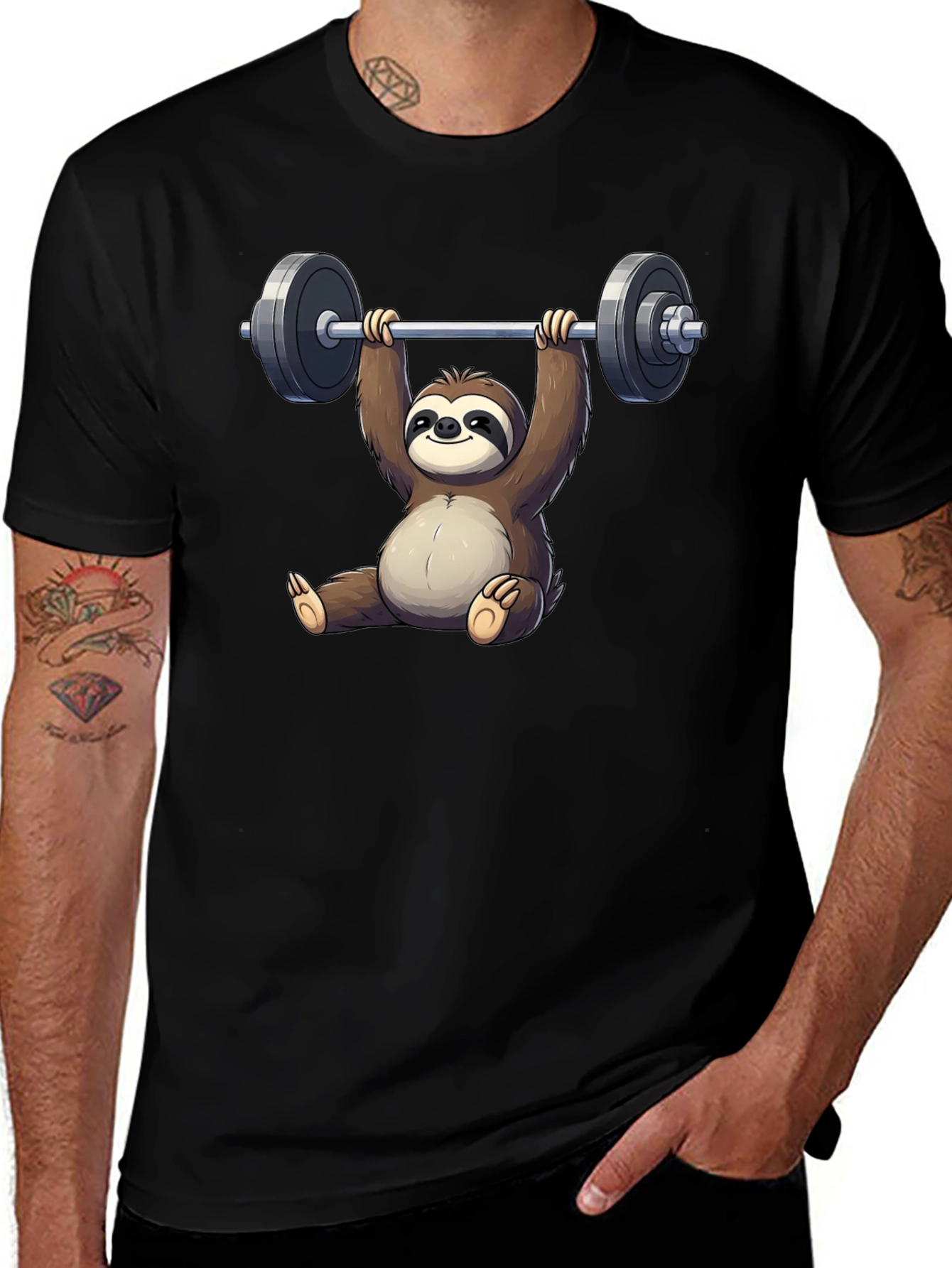 Variant 18 of Sloth Lifting Weights Graphic Tee
