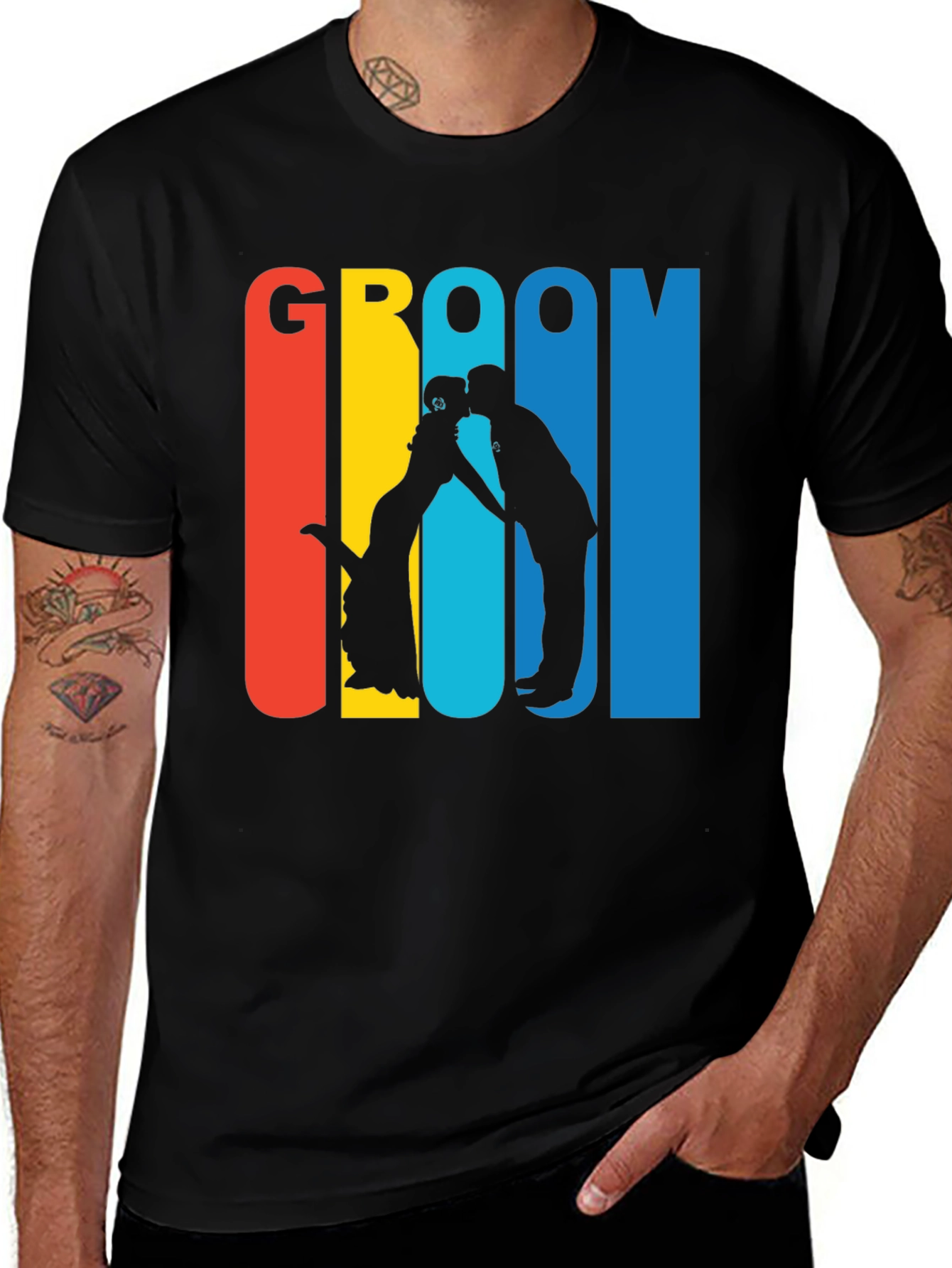 Groom Silhouette Graphic T-Shirt - Wedding Party Tee