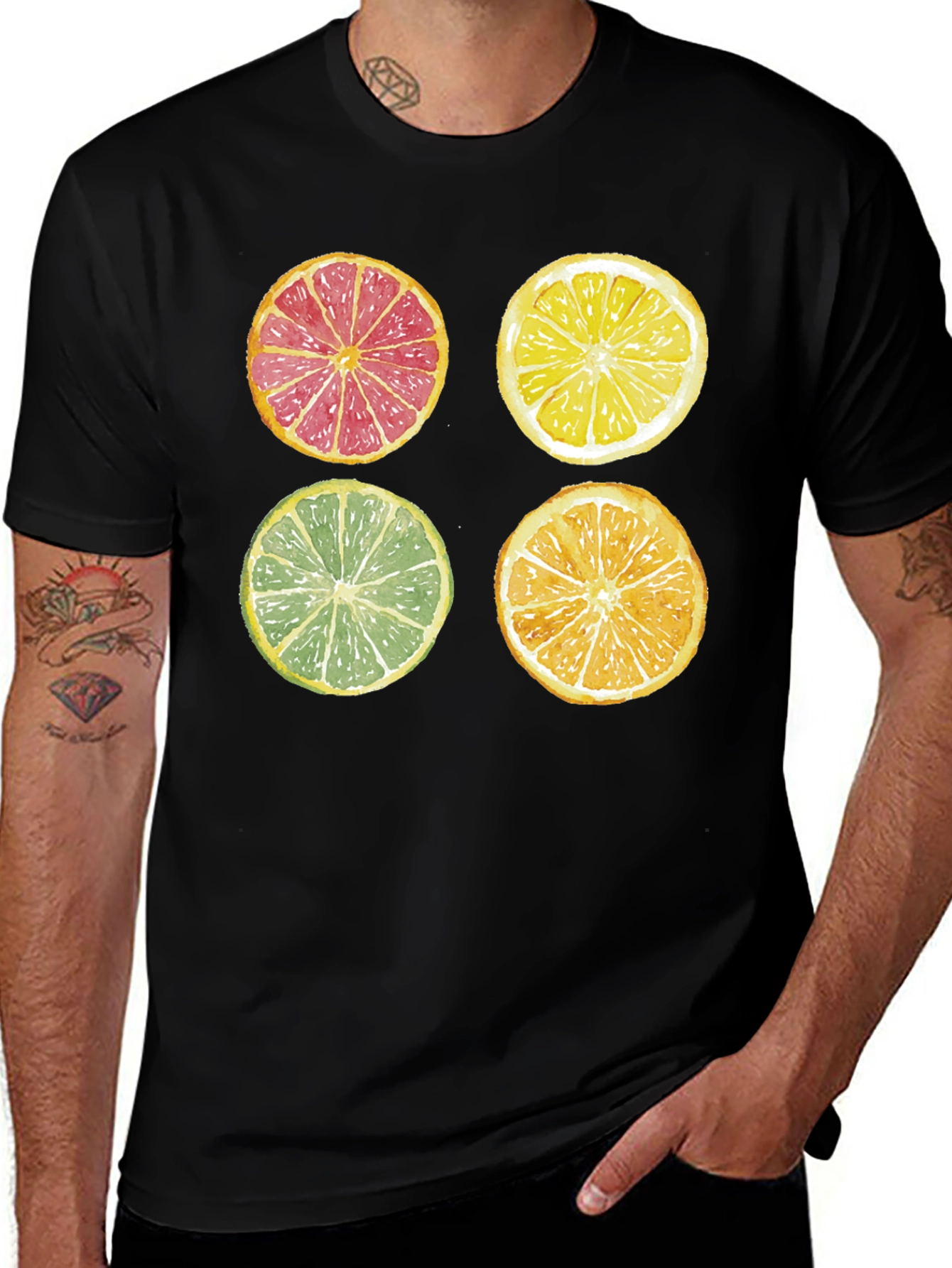 Variant 22 of Citrus Fruit Slice Graphic Print T-Shirt