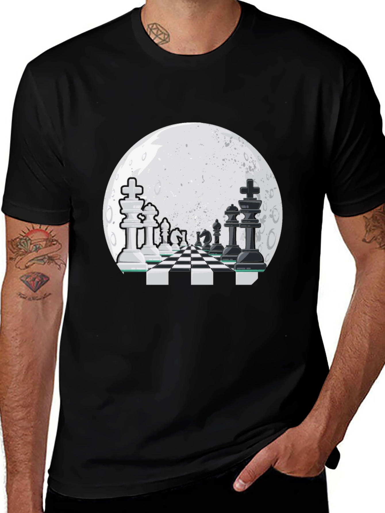 Variant 5 of Chess Moon T-Shirt - Checkmate Style