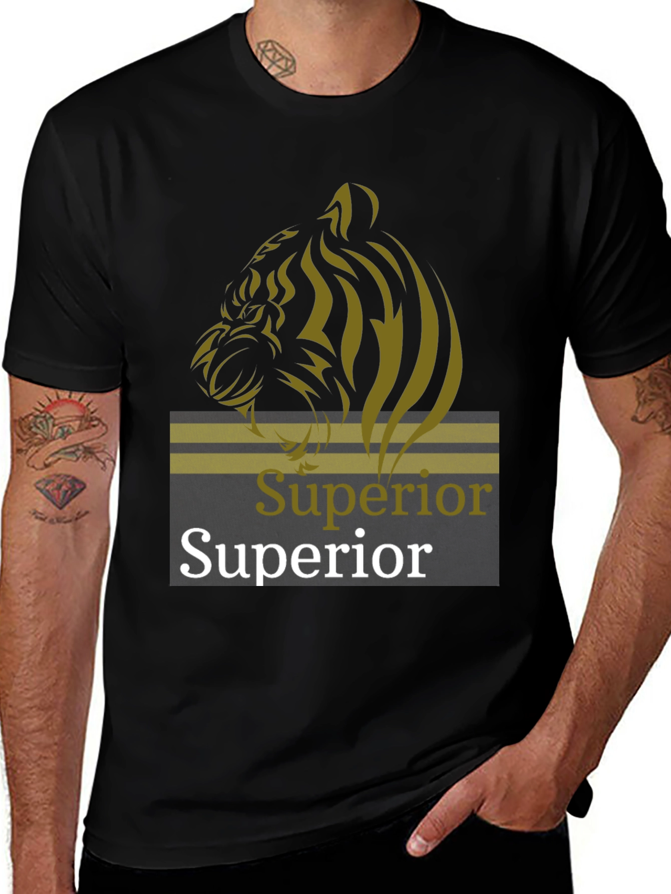 Variant 27 of Superior Tiger Graphic Tee - Black