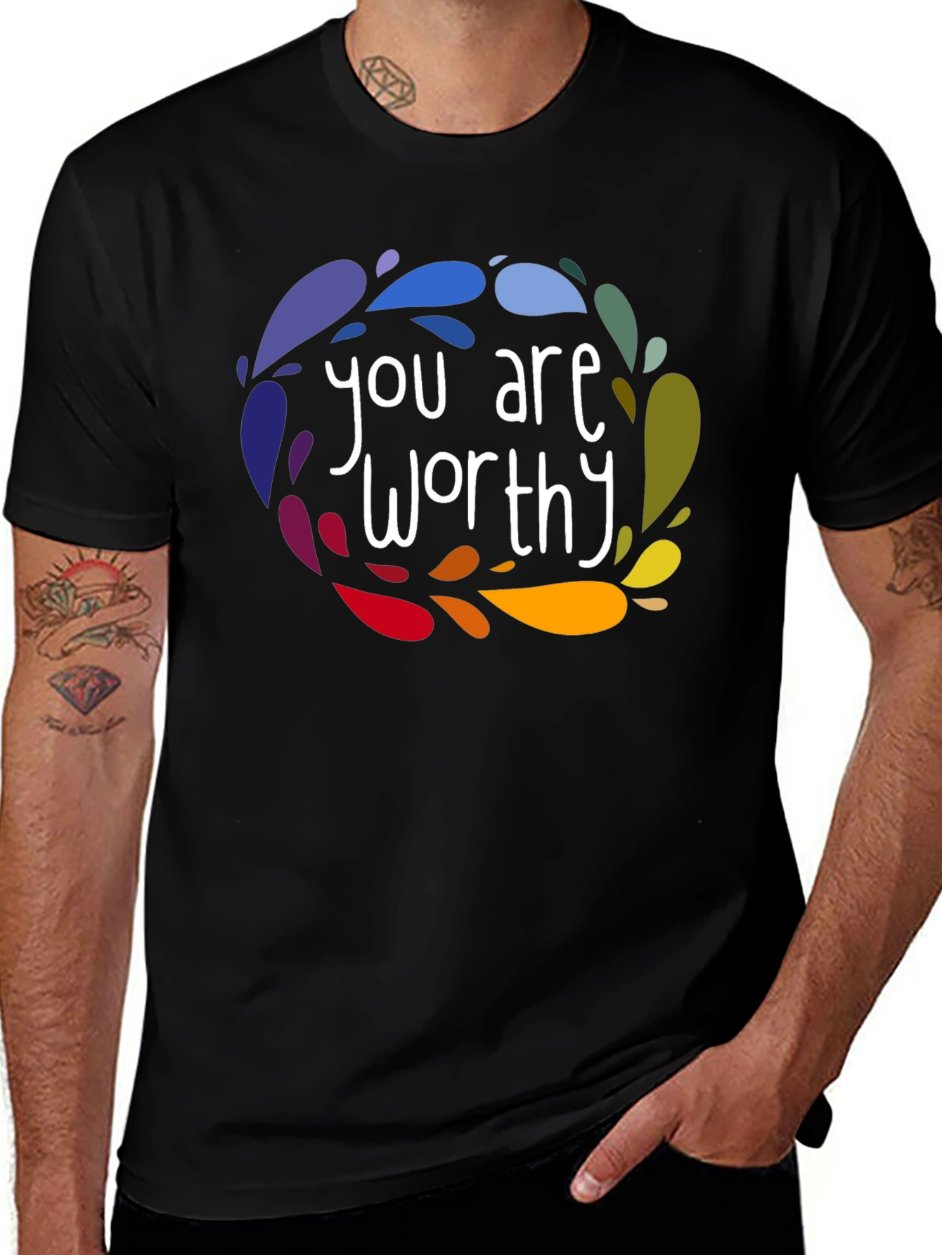 Variant 10 of You Are Worthy Graphic Tee - Inspirational Shirt