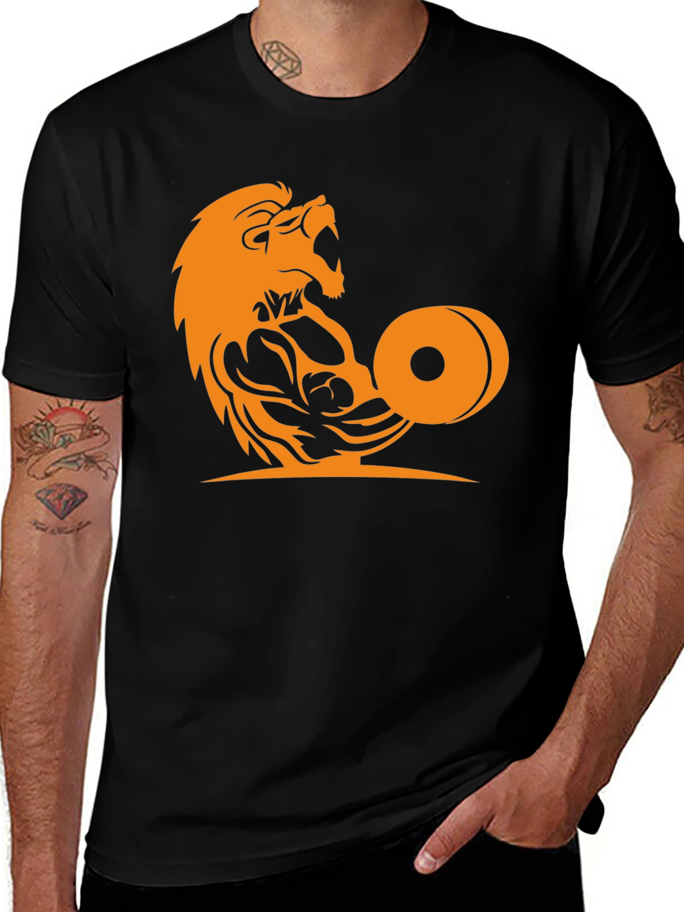 Variant 20 of Lion Gym Graphic Tee - Unleash Your Inner Beast