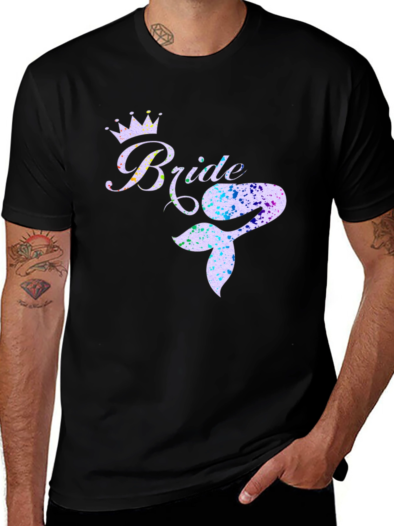 Variant 14 of Bride Mermaid Tail T-Shirt - Bridal Party Tee