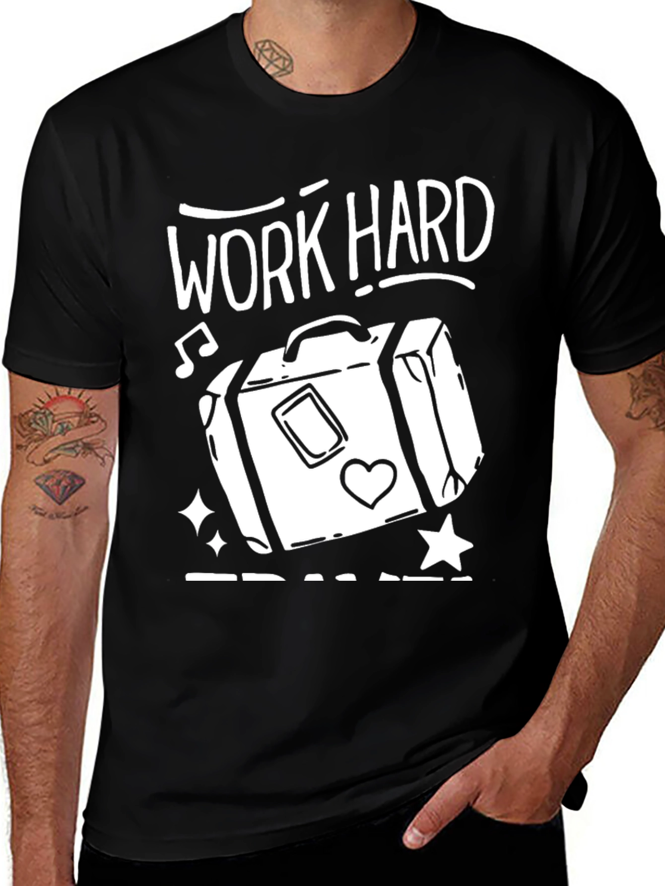 Variant 10 of Work Hard Travel Harder Graphic Tee