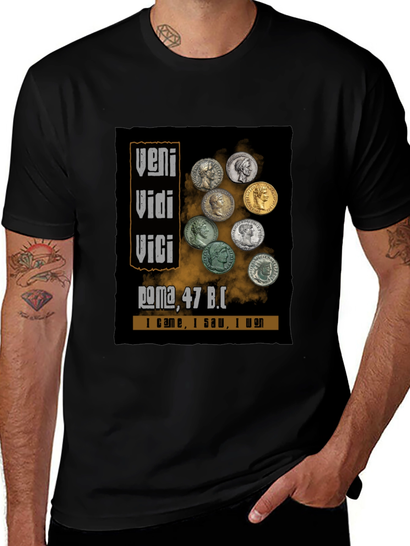 Veni Vidi Vici T-Shirt, Roman Empire Julius Caesar Tee