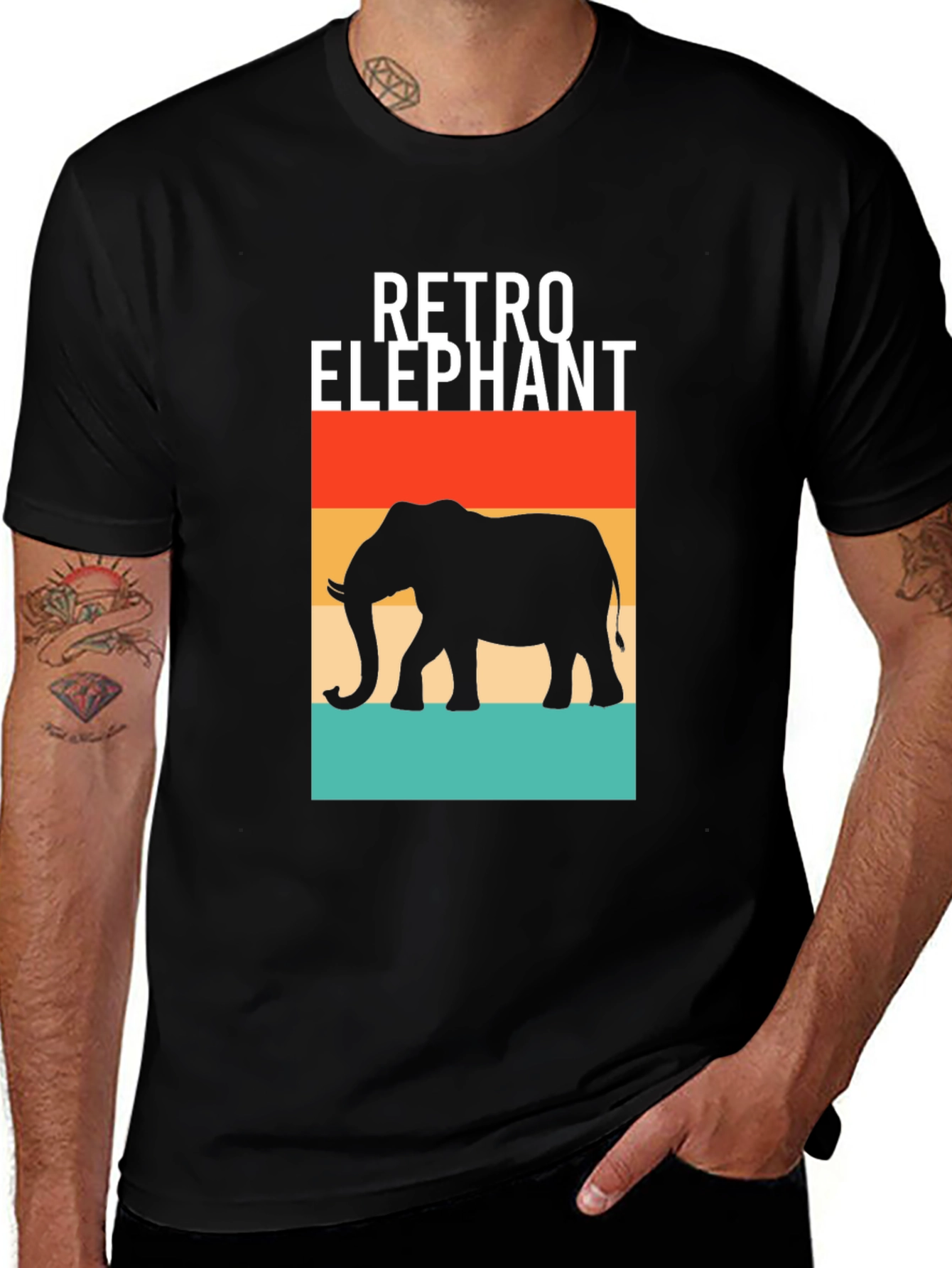 Variant 13 of Retro Elephant Graphic T-Shirt - Stylish Animal Tee