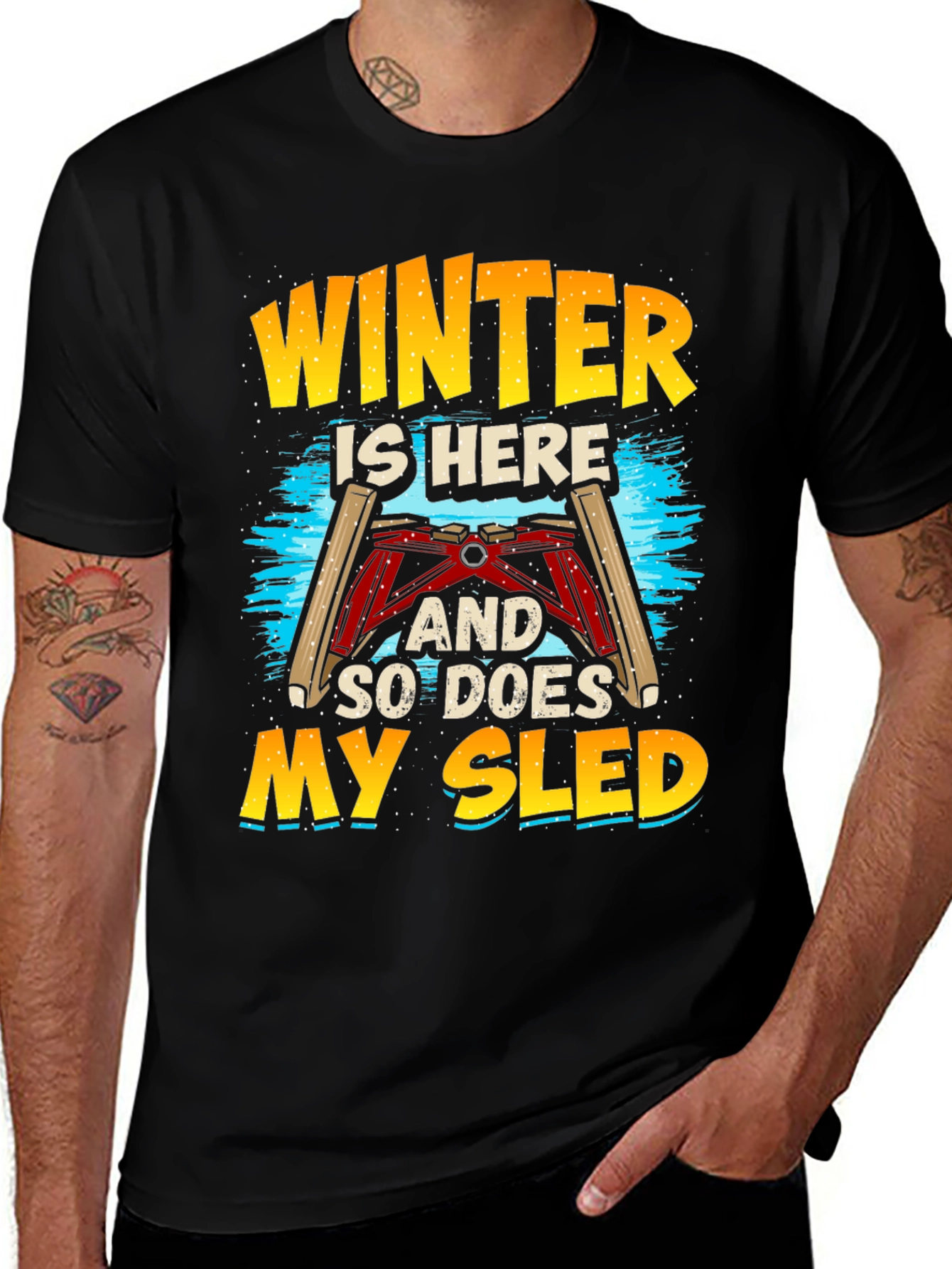Variant 10 of Winter Is Here Sled T-Shirt